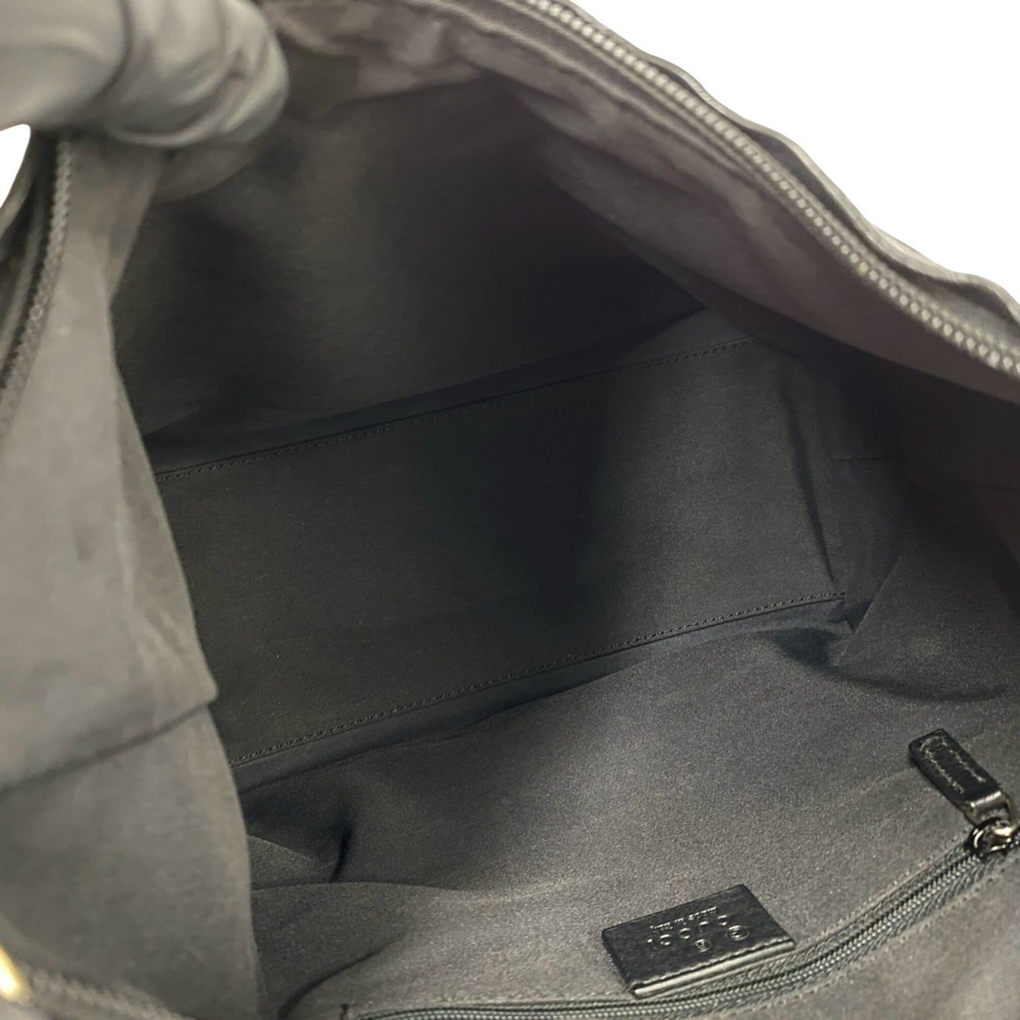 Gucci Black Leather Shoulder Bag Tote Bag (Pre-Owned)