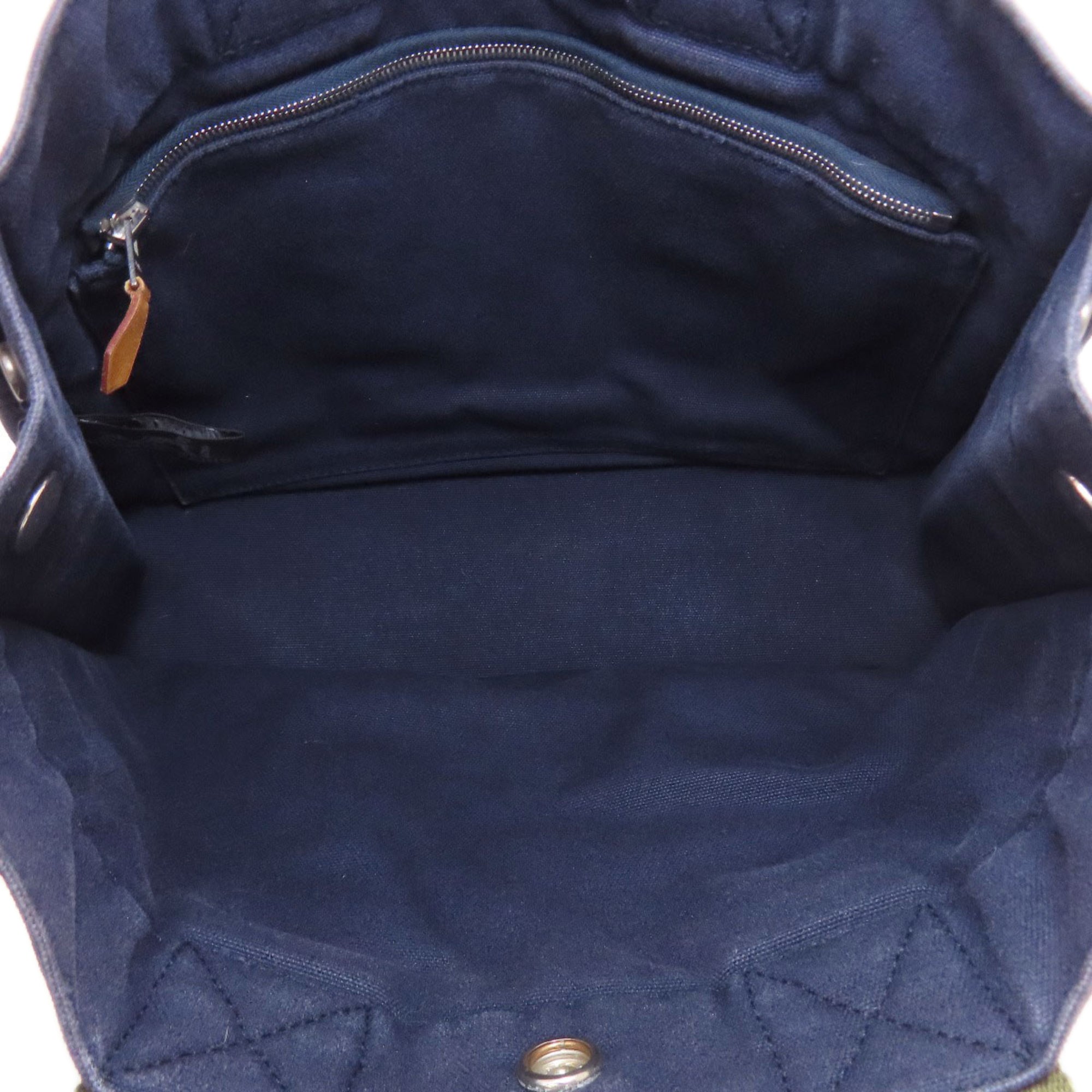 Hermes Navy Canvas Handbag (Pre-Owned)