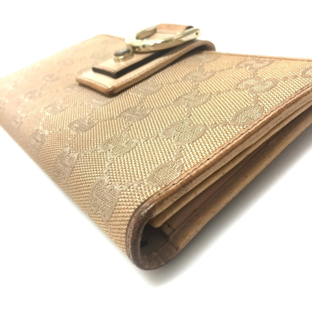 Gucci Pink Beige Gg Canvas Long Wallet (Bi-Fold) (Pre-Owned)