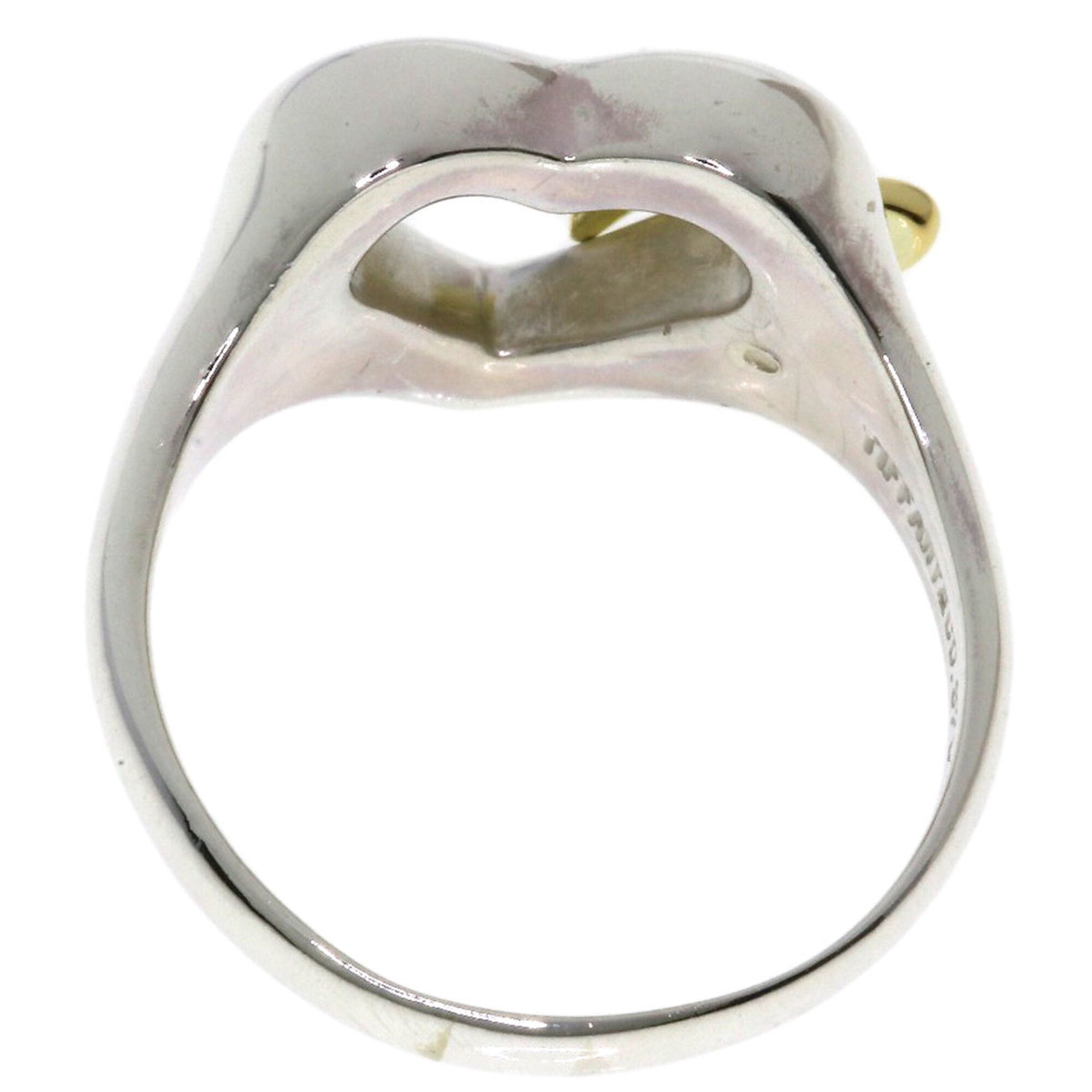 Tiffany Silver Yellow Gold Yellow Gold (18K) Silver Band Ring (Pre-Owned)