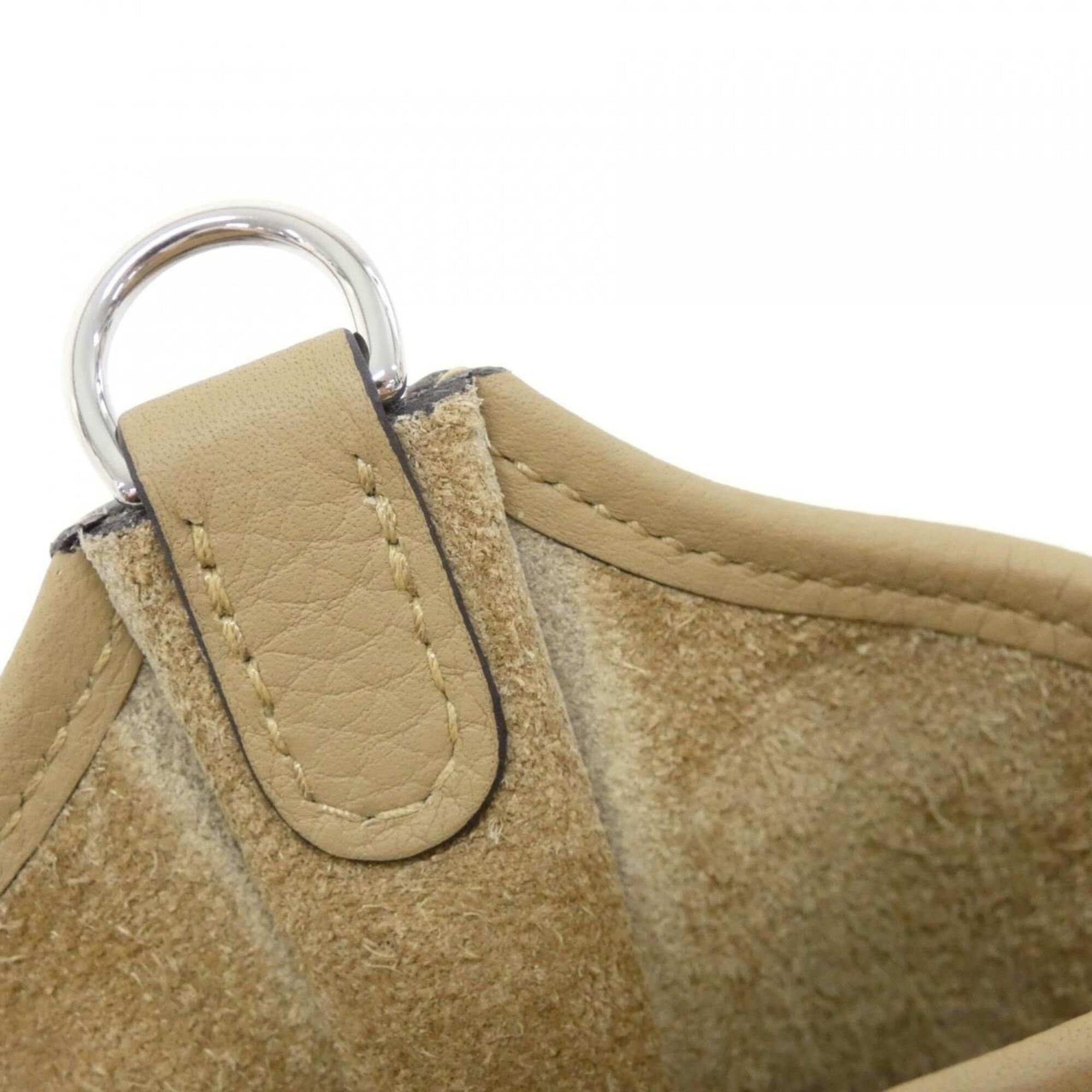 Hermes Beige Taurillon Clemence Leather Shoulder Bag (Pre-Owned)