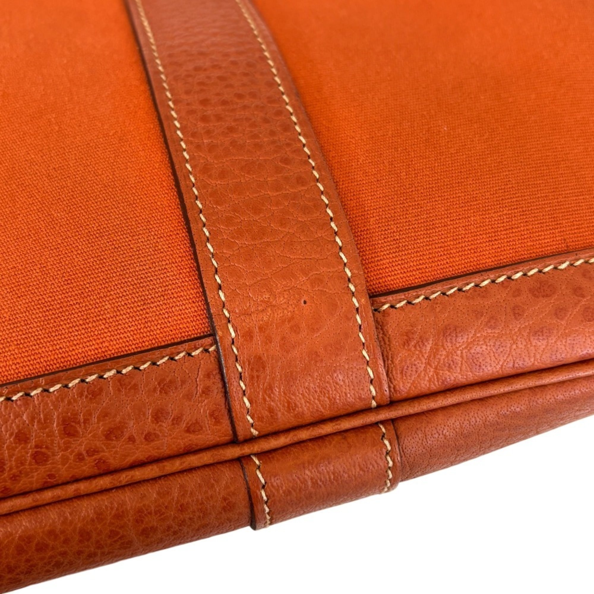 Hermes Orange Potiron Toile Officier Negonda Leather Tote Bag (Pre-Owned)