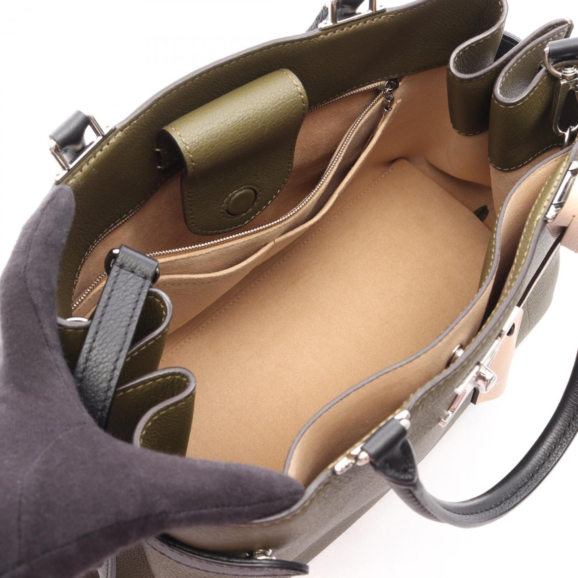 Louis Vuitton Black Khaki Noir Leather Handbag (Pre-Owned)