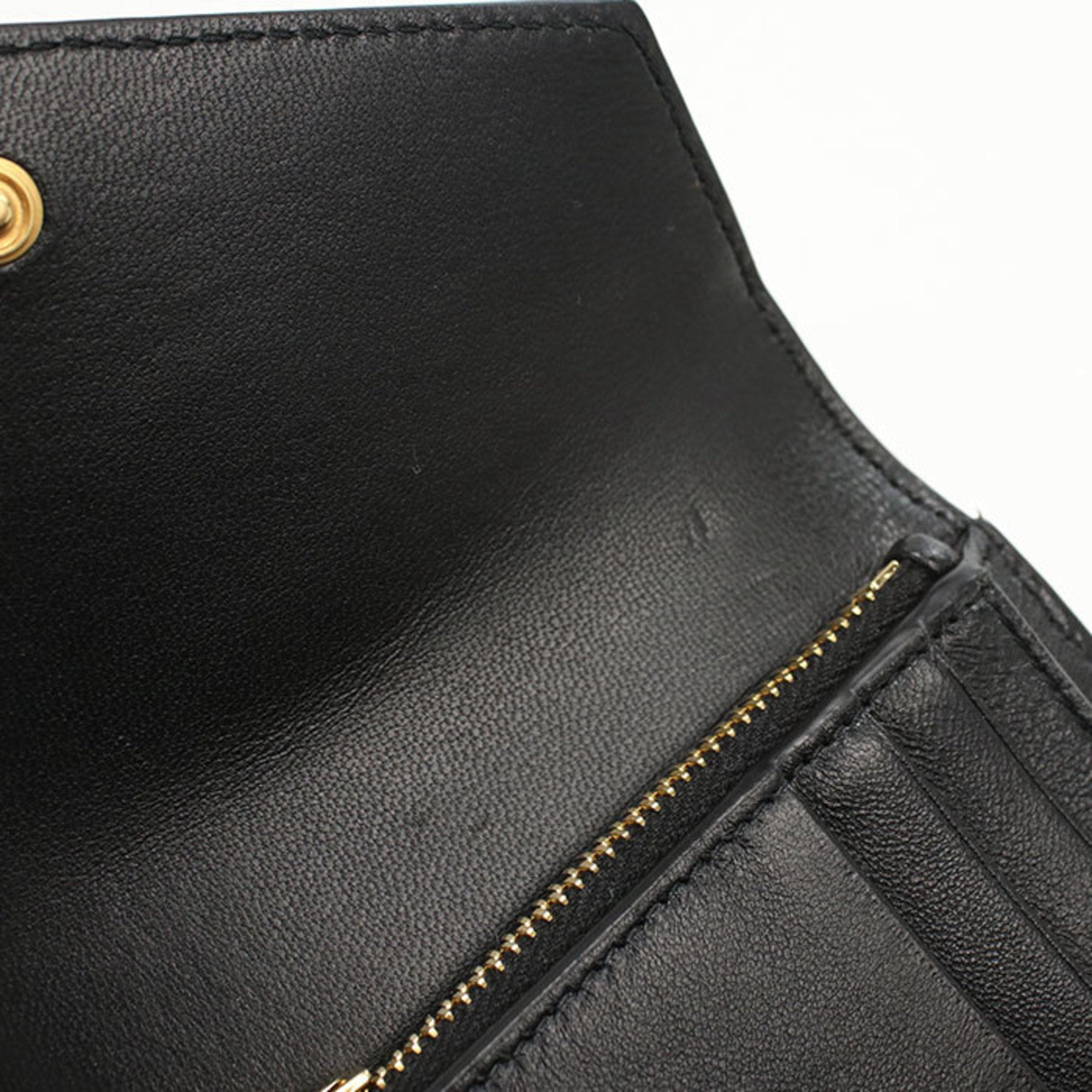 Saint Laurent Black Leather Wallet (Tri-Fold) (Pre-Owned)