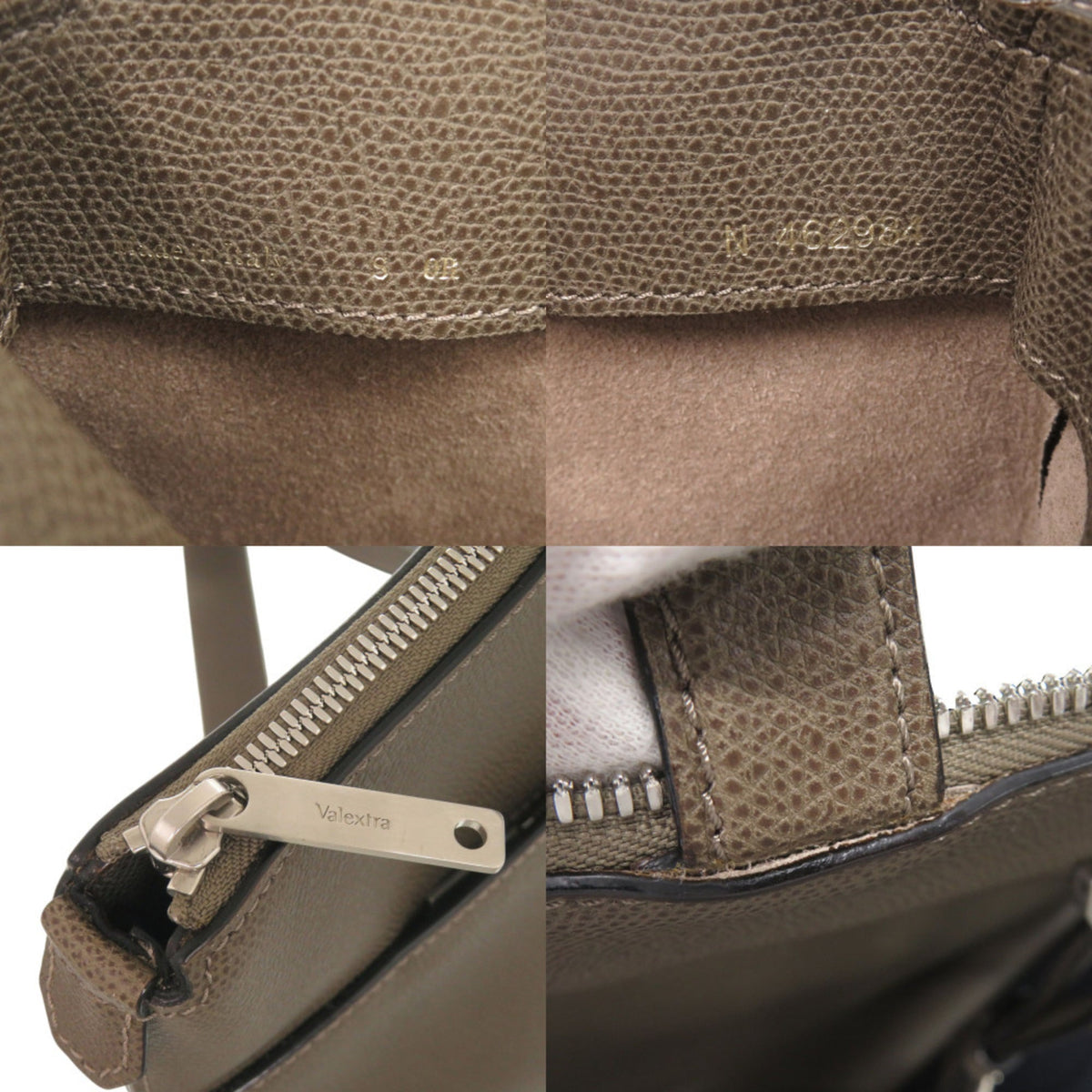 Valextra Gray Leather Tote Bag (Pre-Owned)