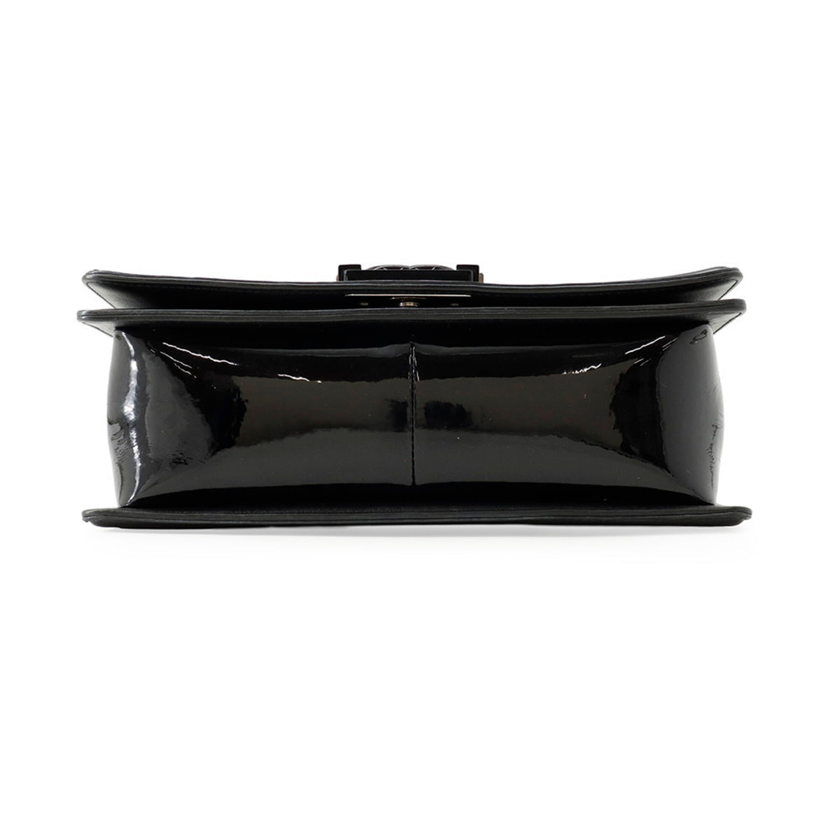 Chanel Matelasse Black Patent Leather Handbag Shoulder Bag (Pre-Owned)