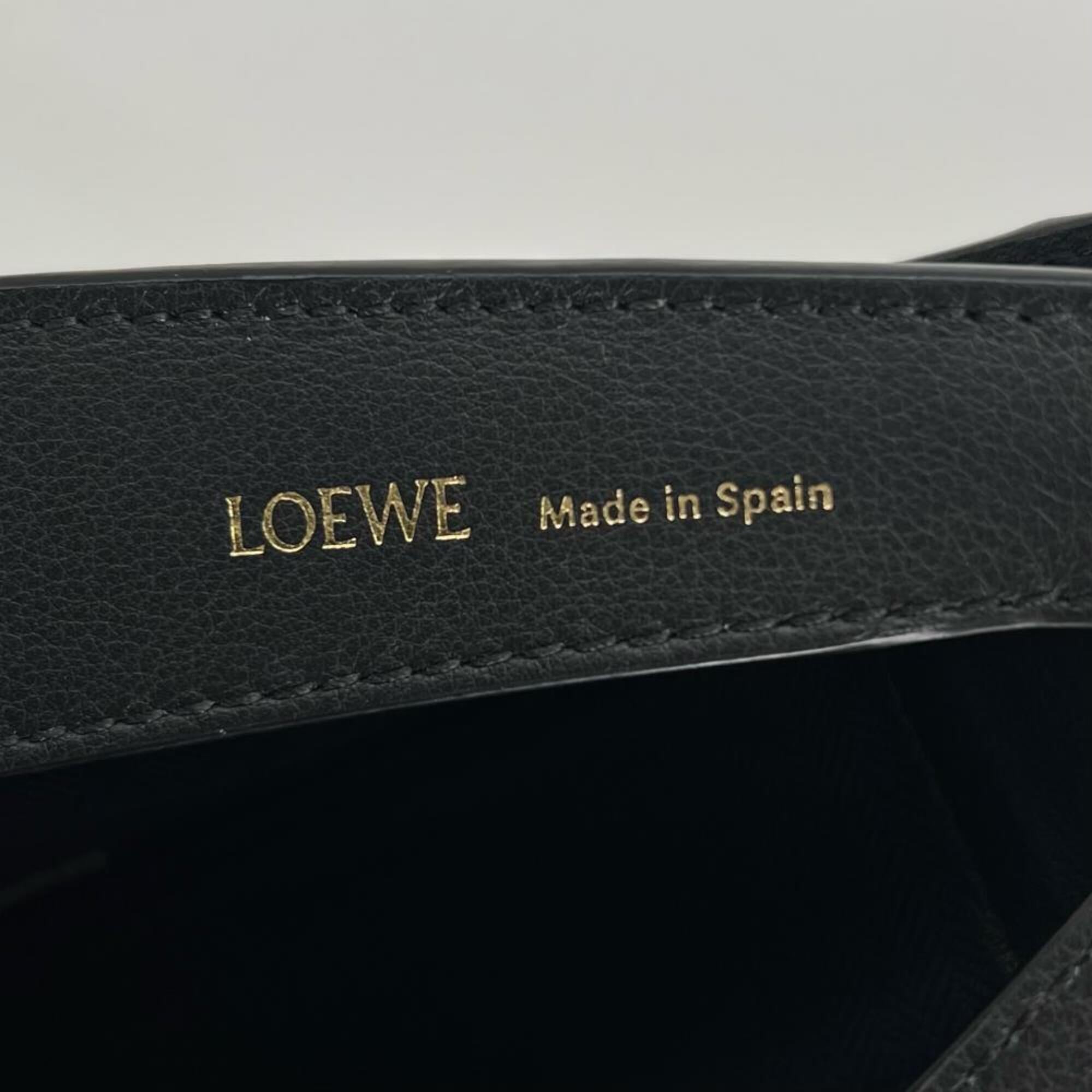 Loewe Black Navy Jacquard Leather Handbag (Pre-Owned)