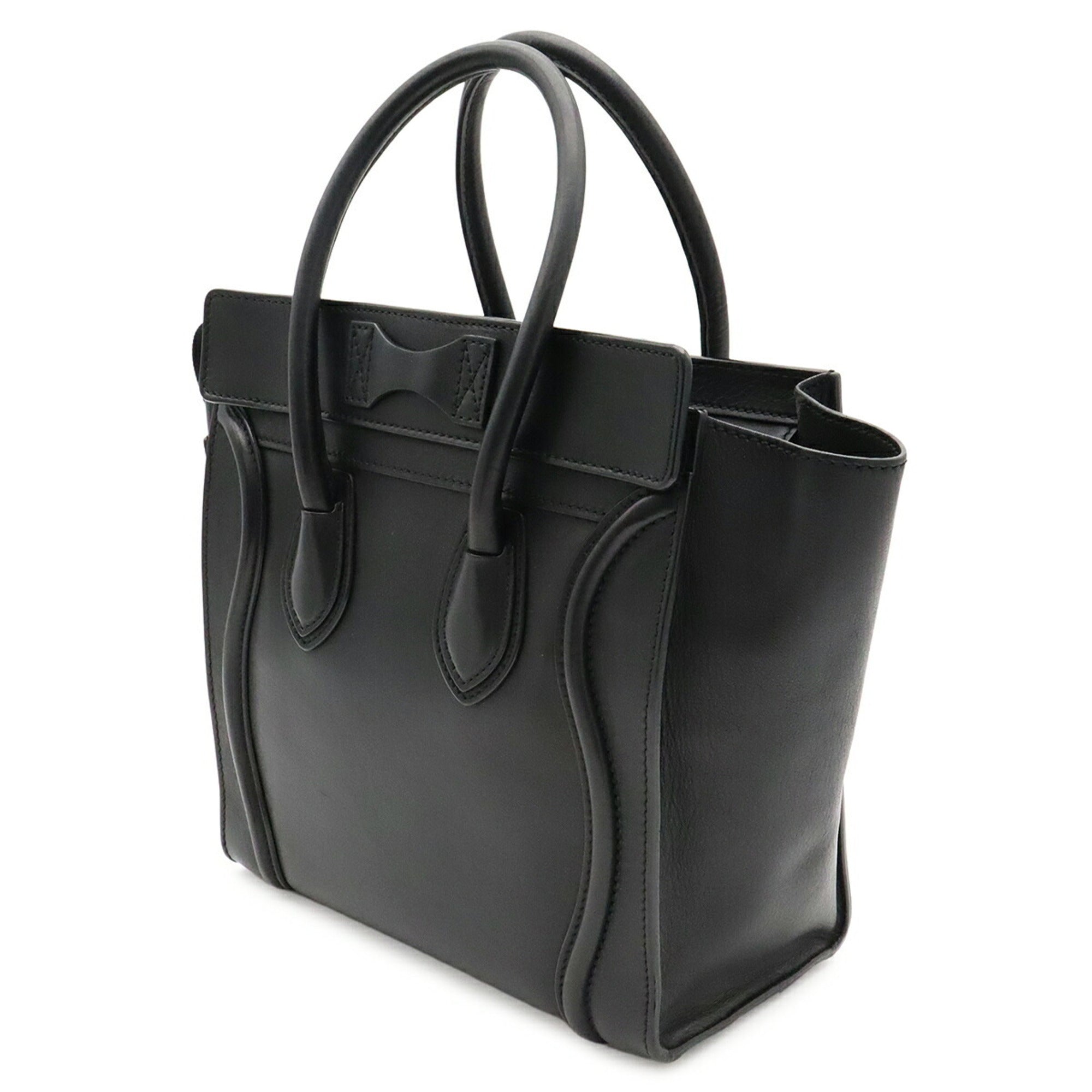 Celine Luggage Black Leather Handbag Tote Bag (Pre-Owned)