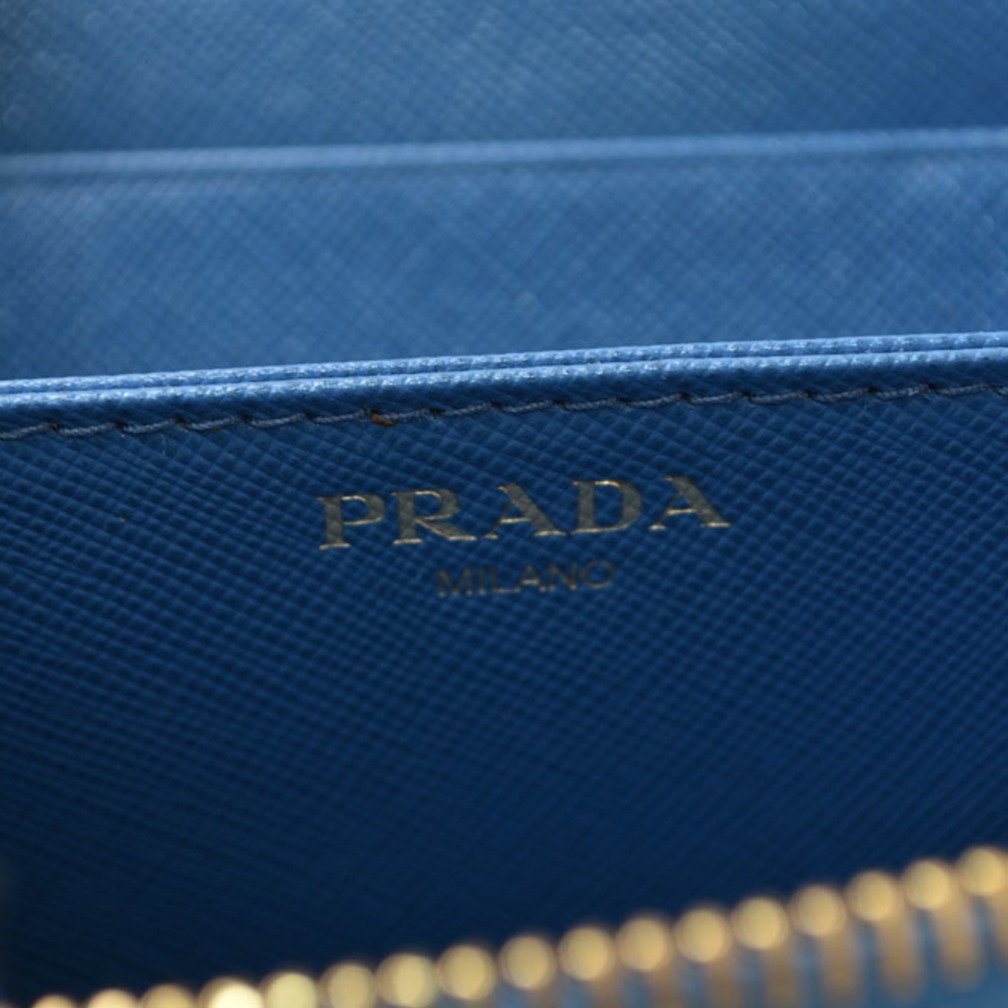 Prada Blue Leather Coin Purse/Coin Case (Pre-Owned)