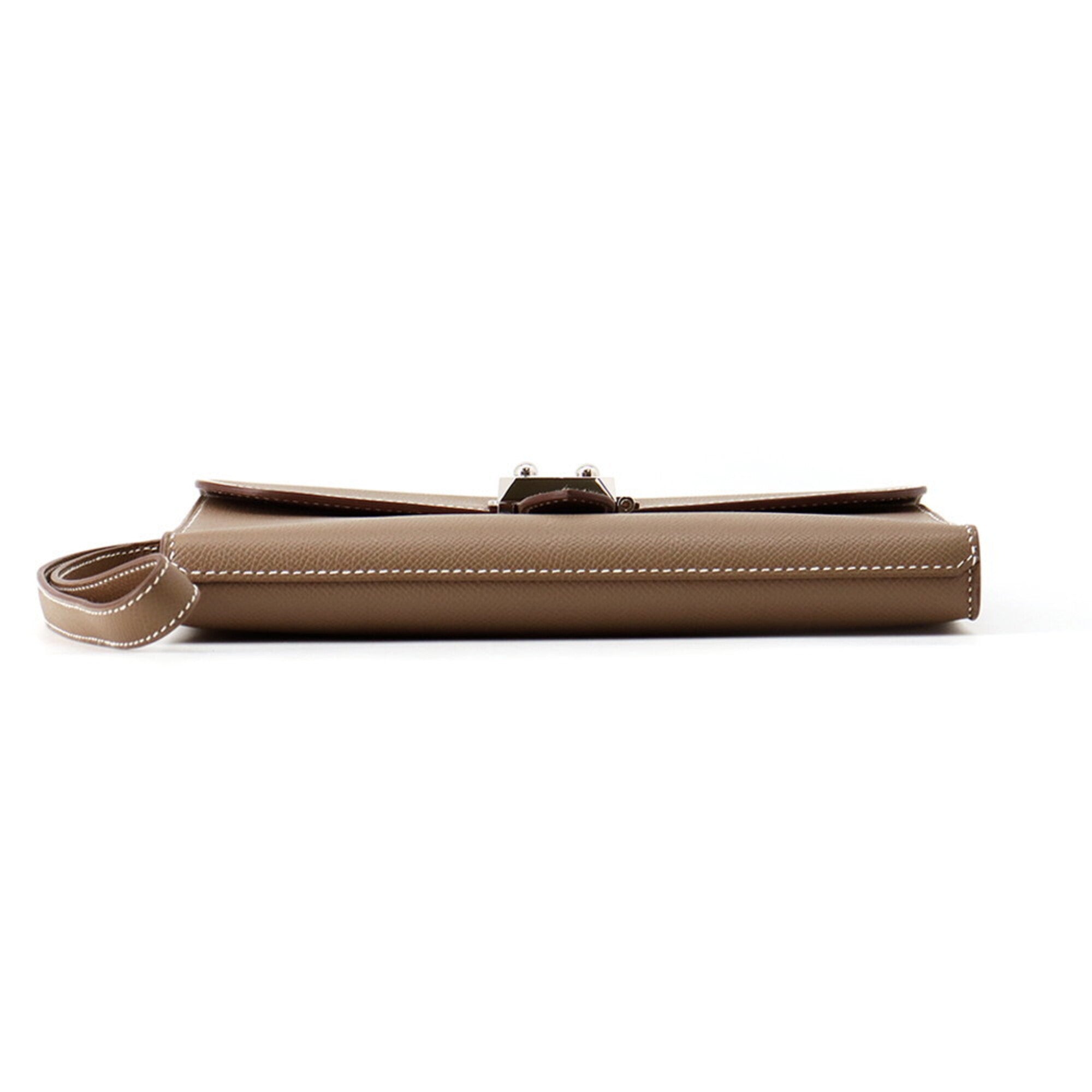 Hermes Etoupe Gray Epsom Leather Clutch Bag (Pre-Owned)