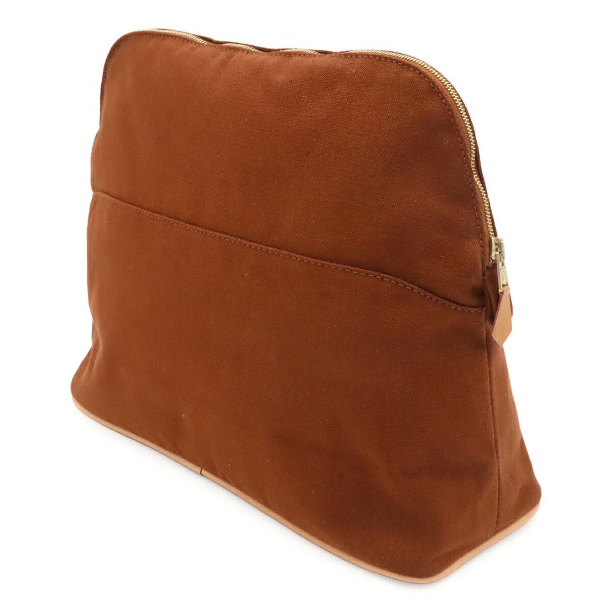 Hermes Brown Canvas Clutch Bag Handbag Pouch (Pre-Owned)