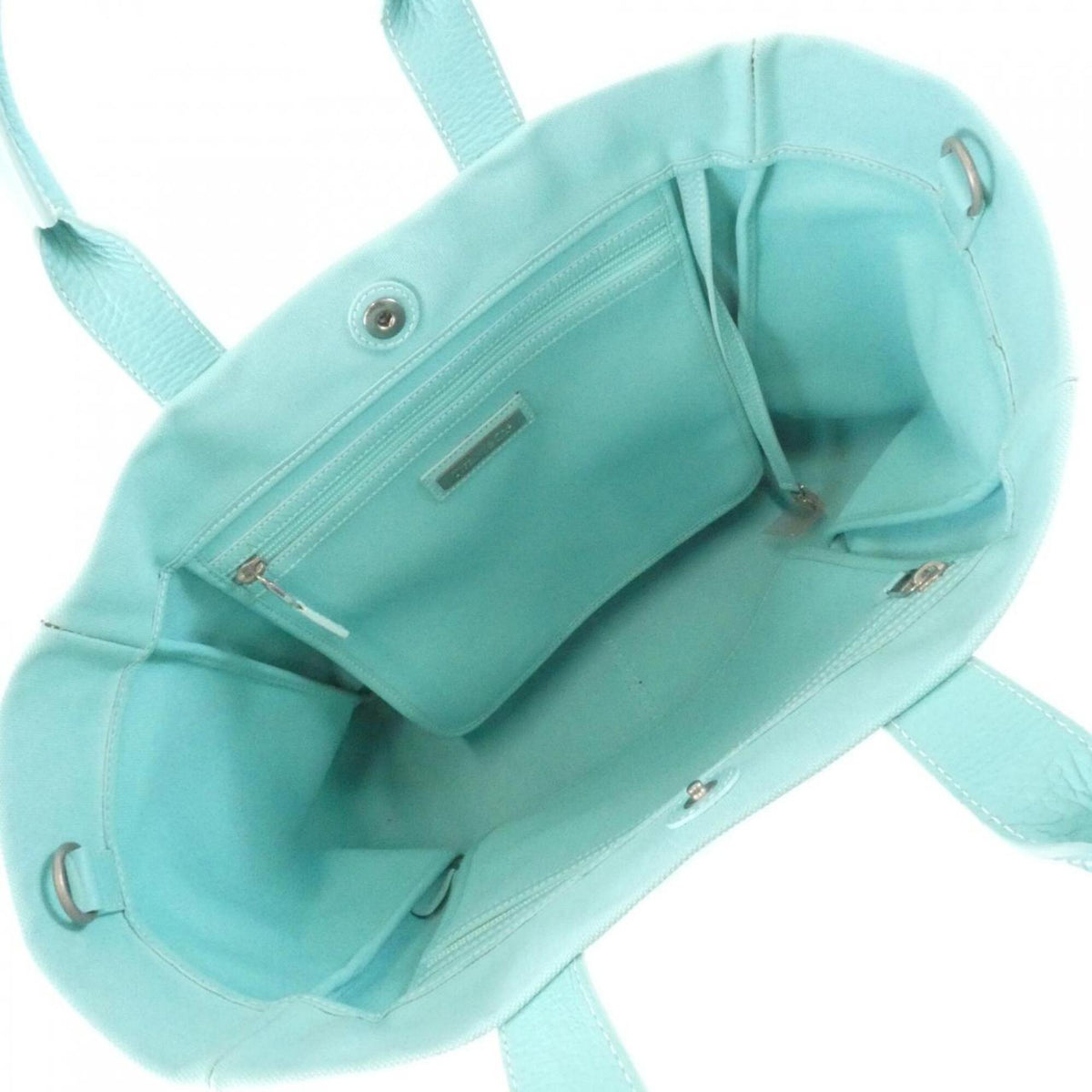 Tiffany Tiffany Blue Canvas Leather Handbag (Pre-Owned)