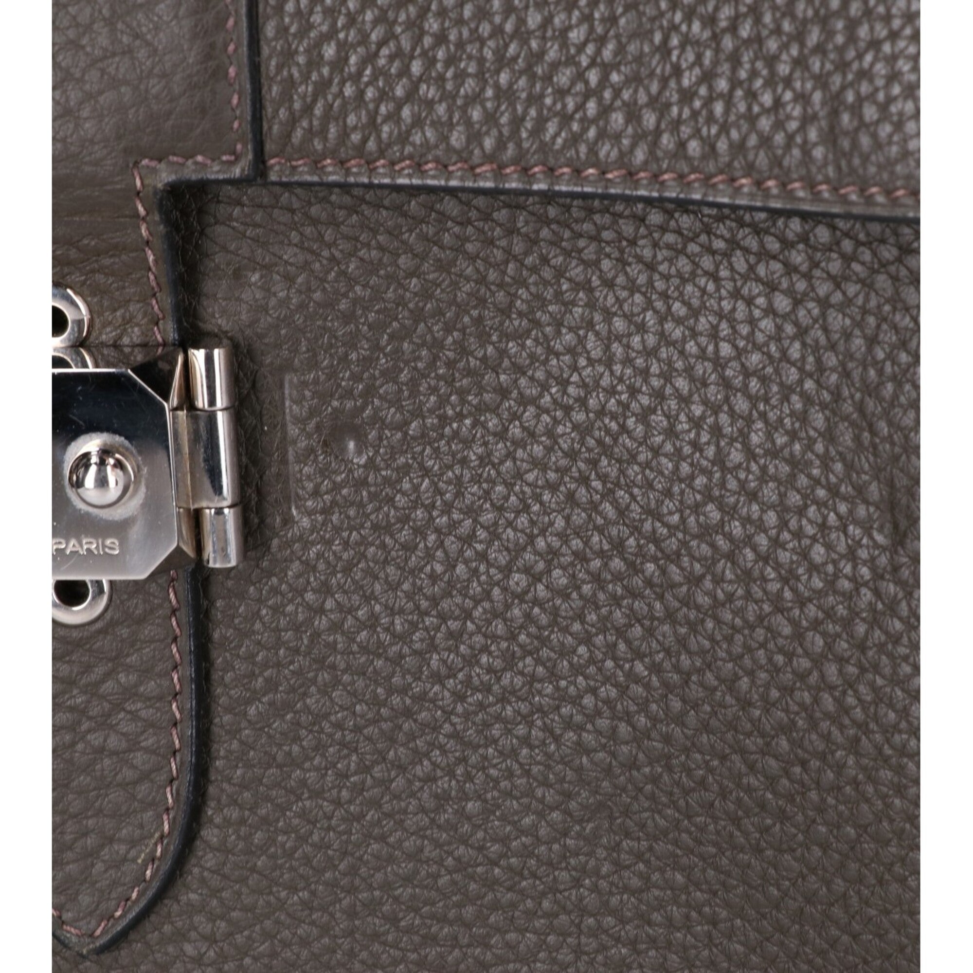 Hermes Khaki Fjord Leather Shoulder Bag (Pre-Owned)
