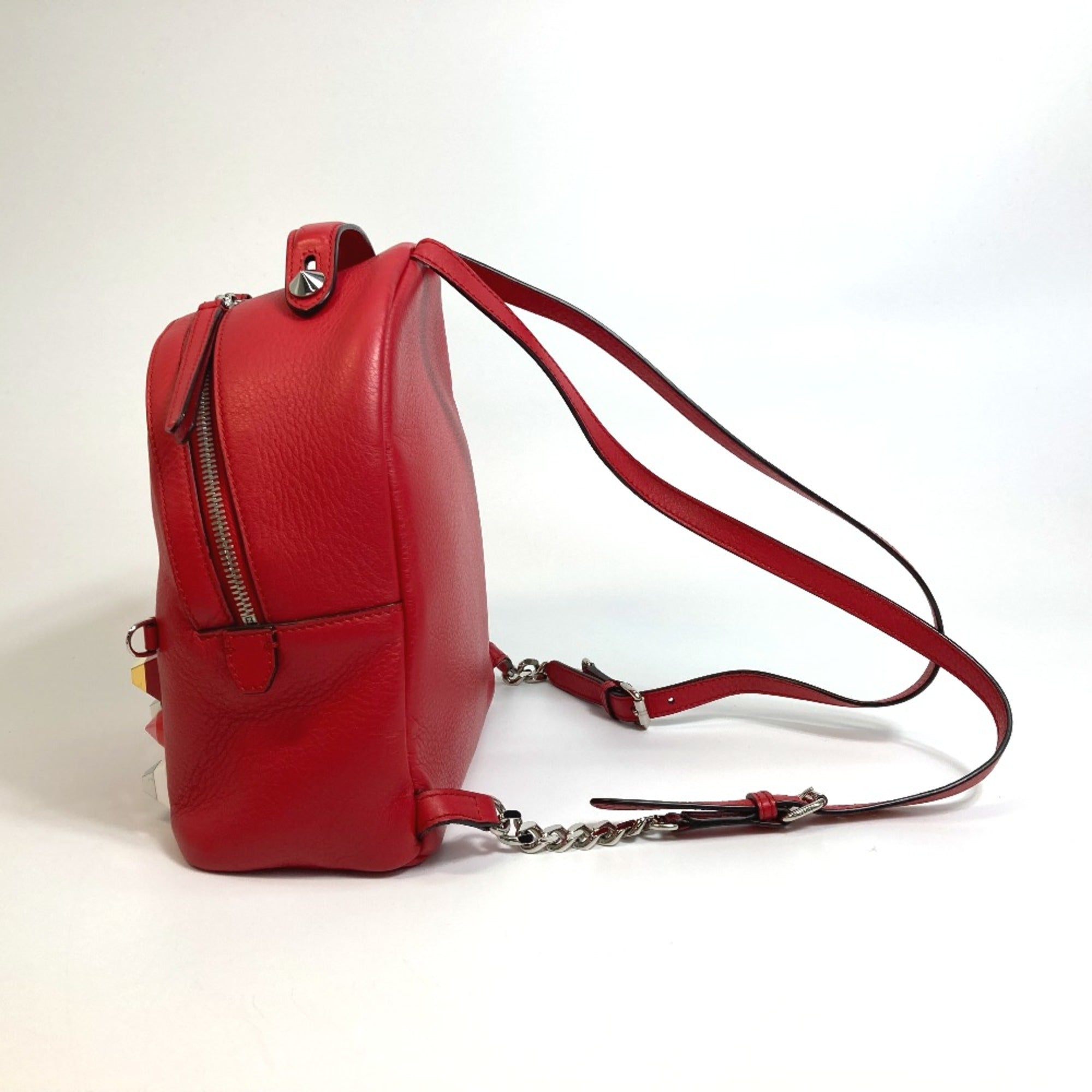 Fendi Red Leather Backpack (Pre-Owned)