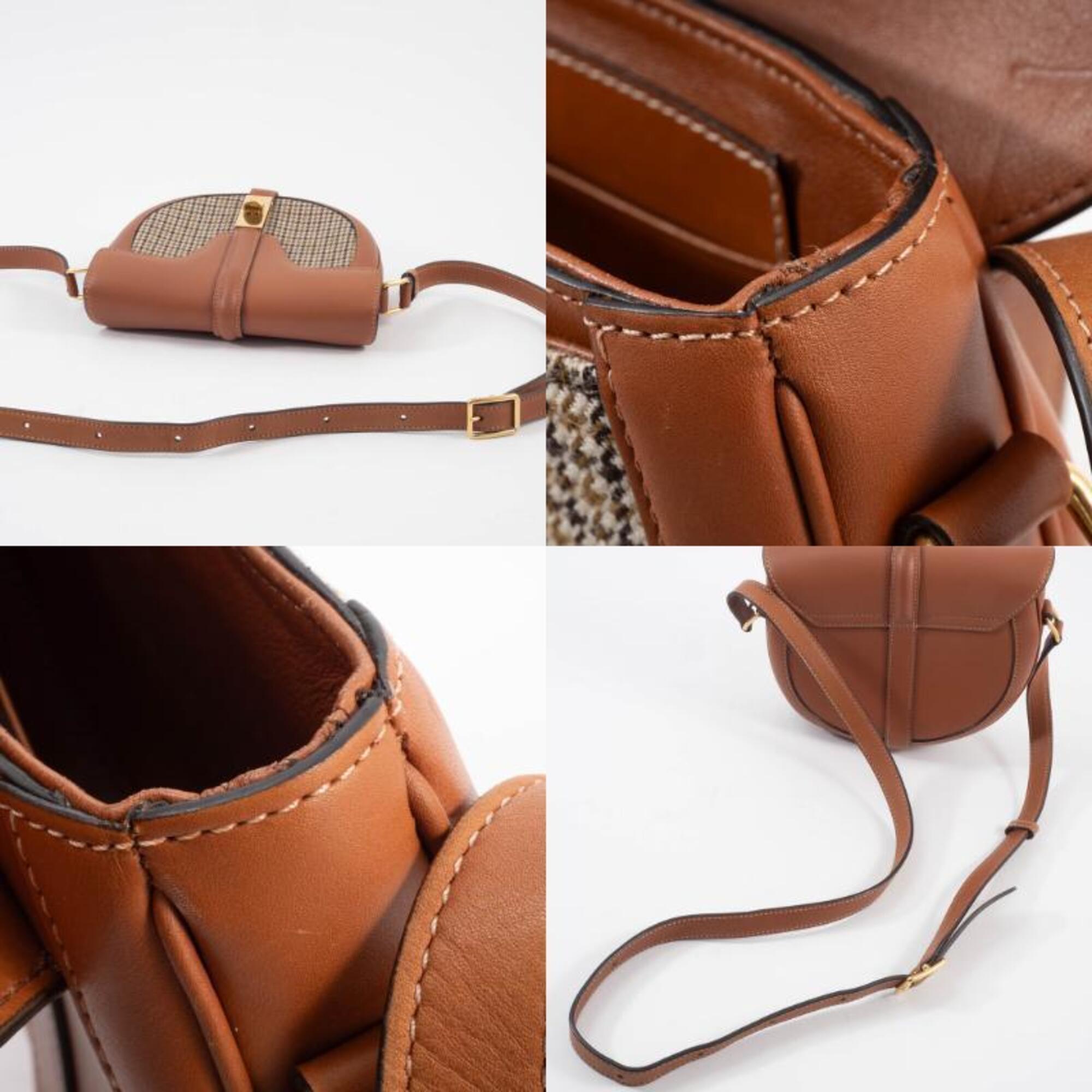 Celine Canvas Leather Shoulder Bag (Pre-Owned)