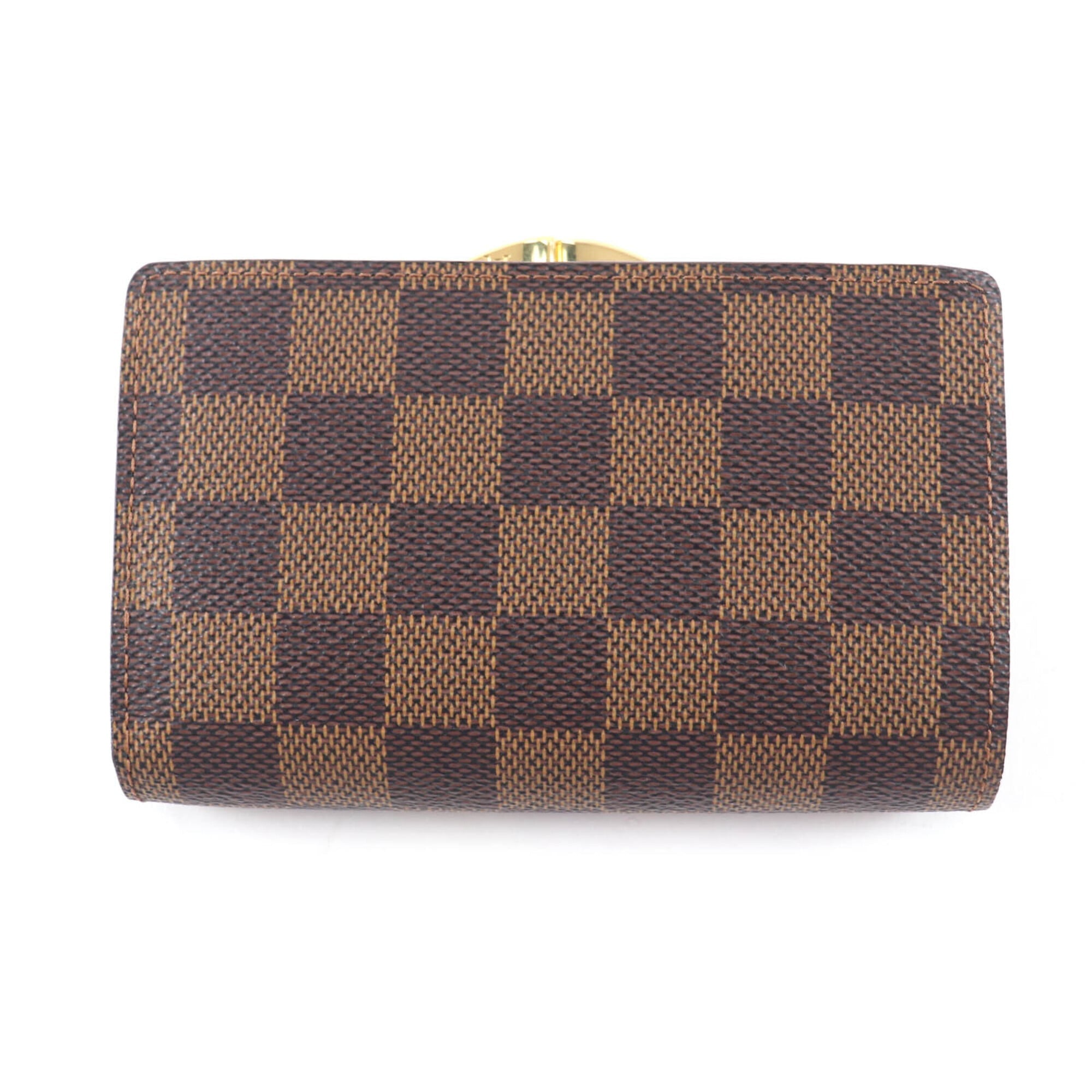 Louis Vuitton Brown Damier Canvas Leather Wallet (Bi-Fold) (Pre-Owned)
