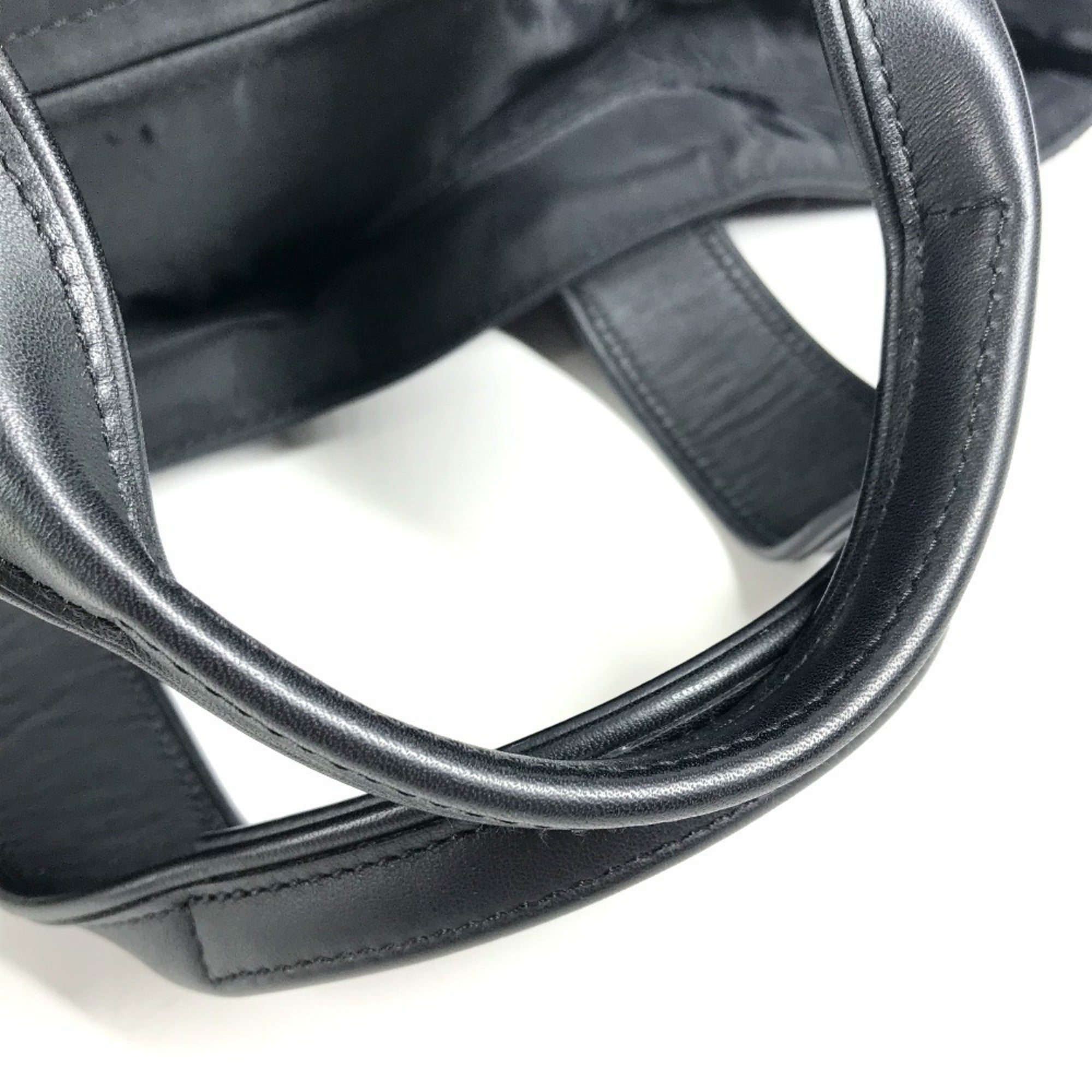 Hermes Black Leather Nylon Boston Bag Handbag Tote Bag (Pre-Owned)