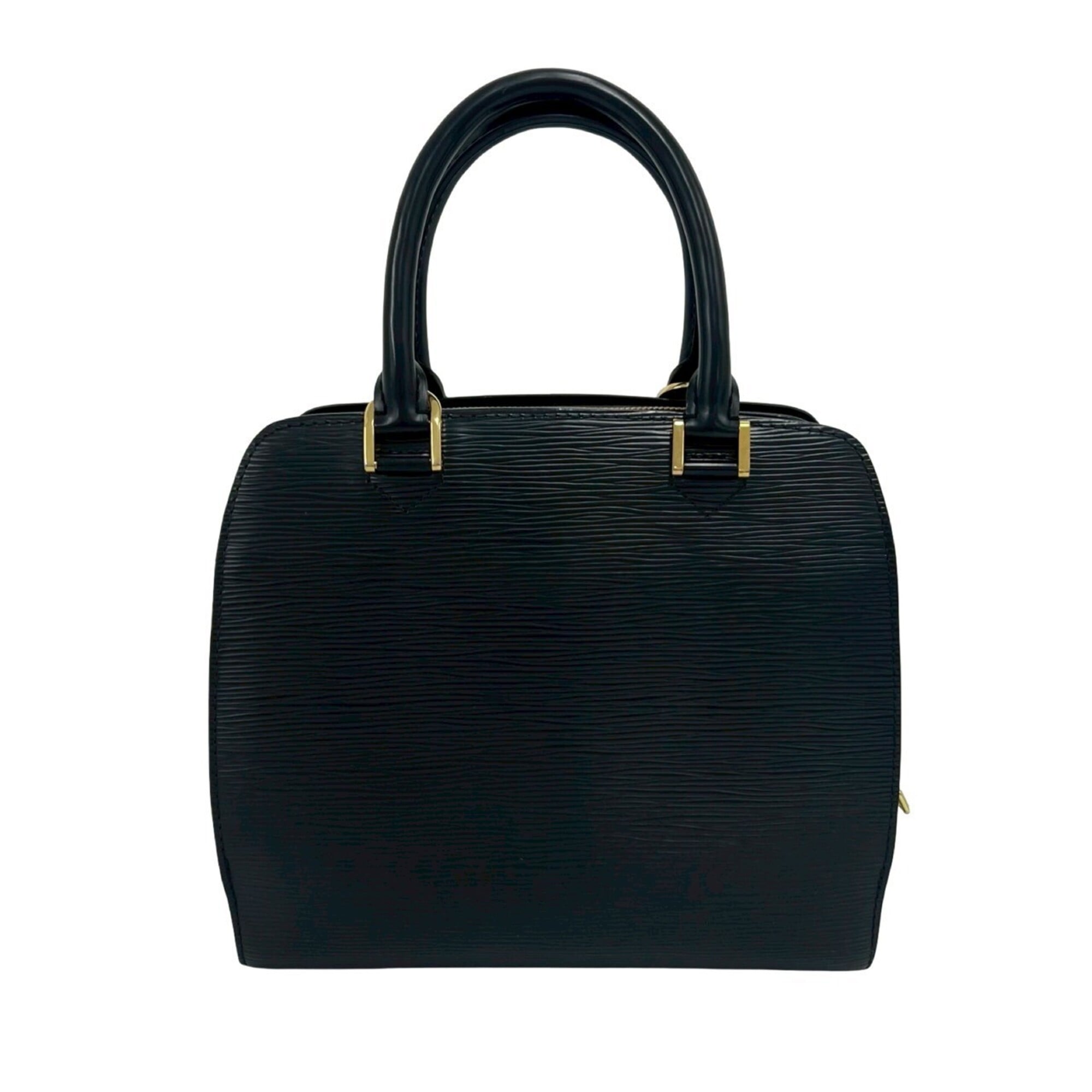 Louis Vuitton Black Leather Boston Bag Handbag (Pre-Owned)
