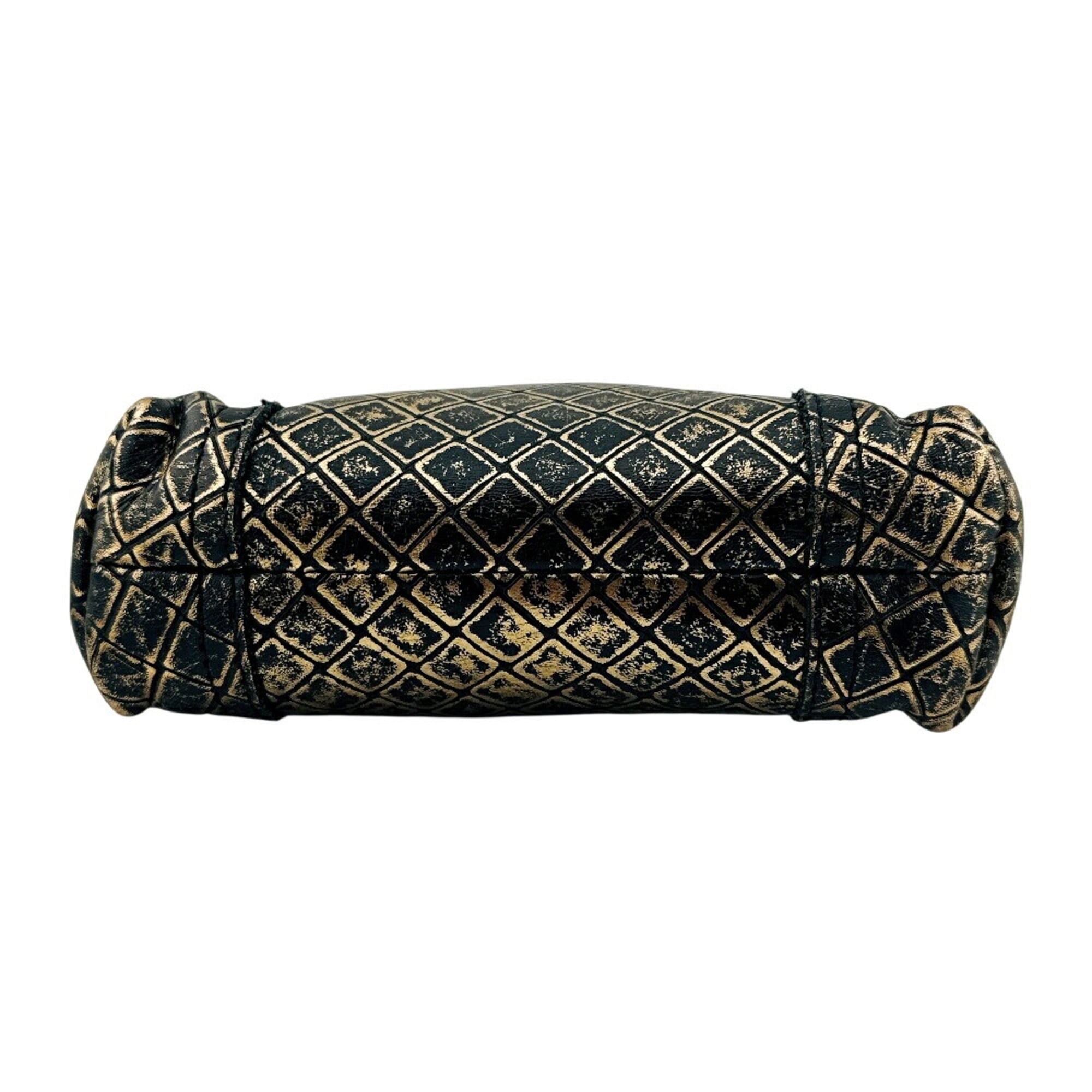 Bottega Veneta Black Gold Leather Pouch (Pre-Owned)