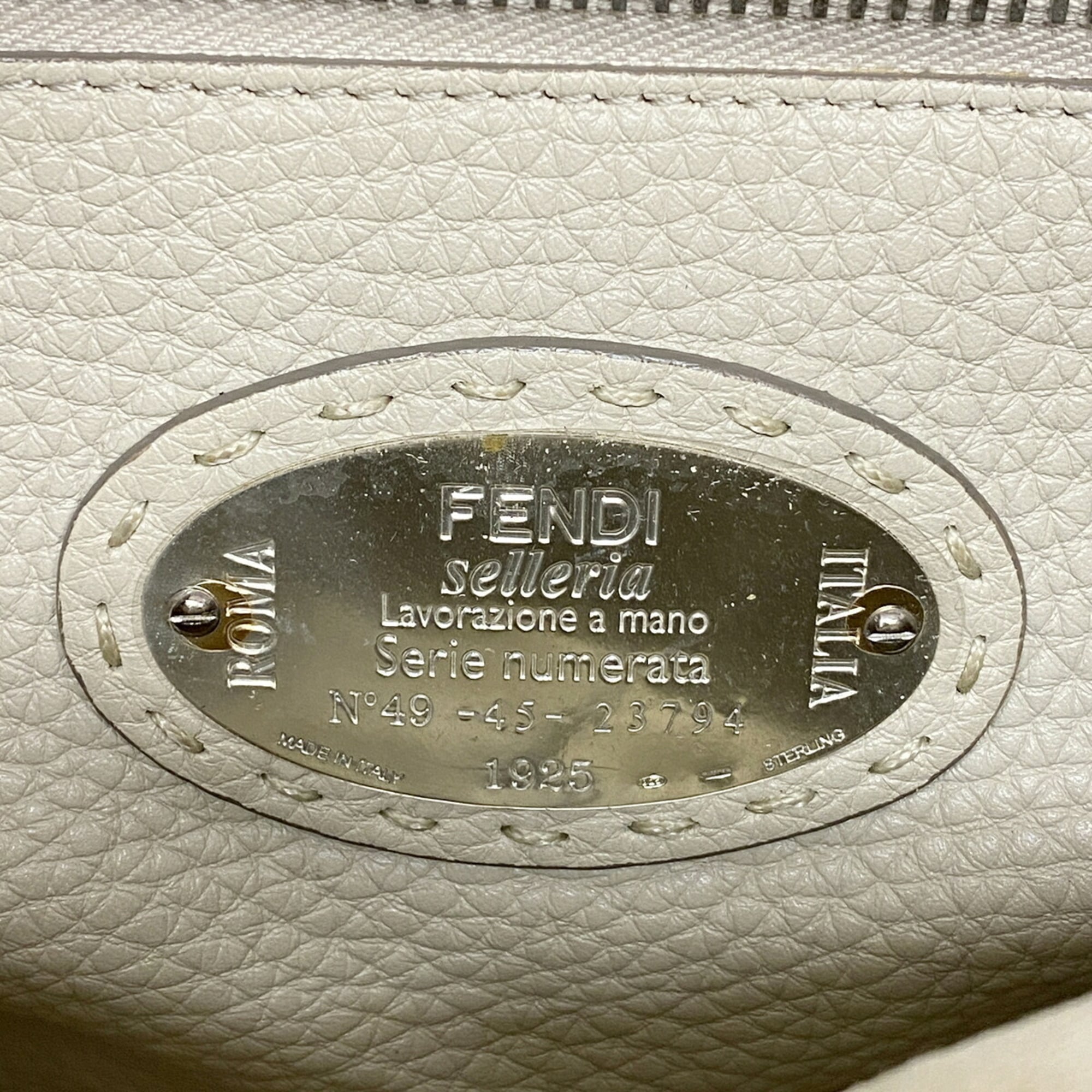 Fendi Gray Leather Handbag (Pre-Owned)