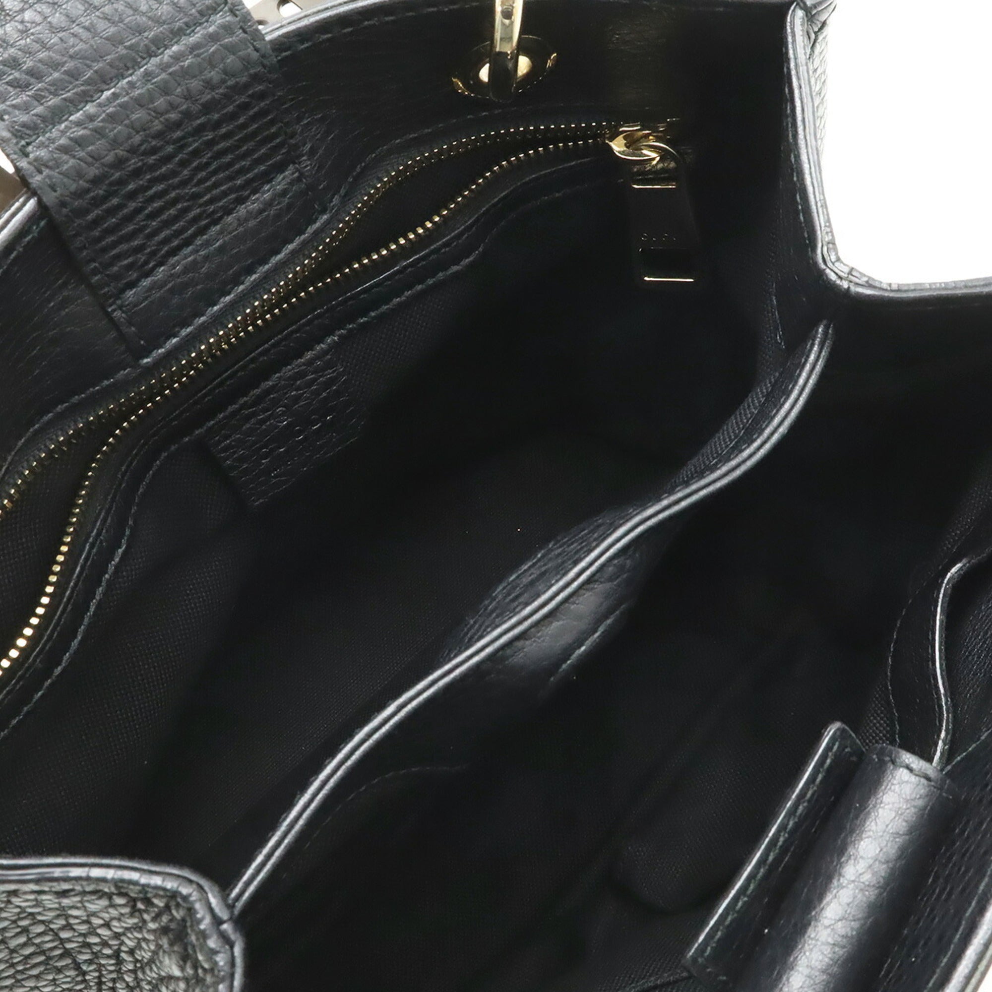 Gucci Black Bamboo Leather Handbag (Pre-Owned)