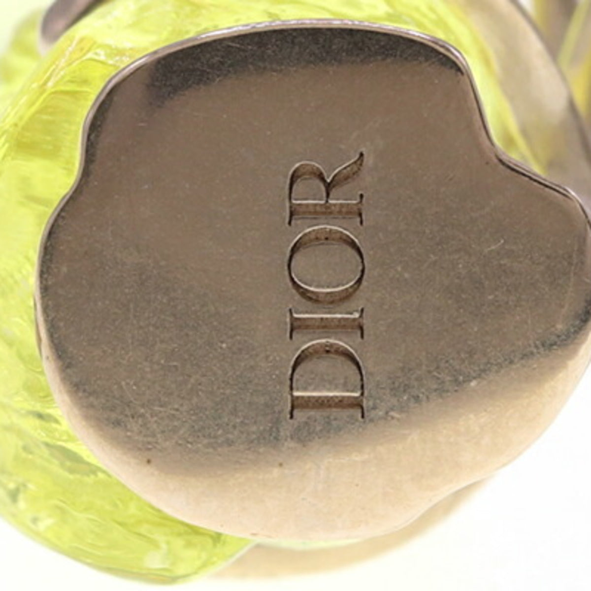 Christian Dior Yellow Metal Plastic Band Ring (Pre-Owned)