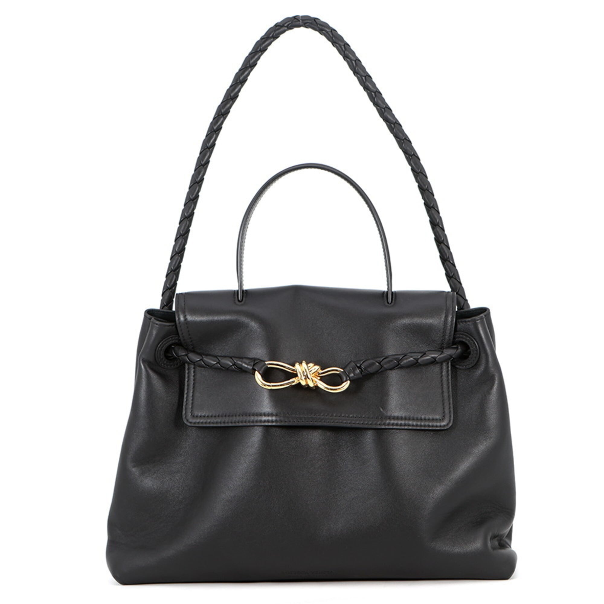 Bottega Veneta Black Leather Handbag (Pre-Owned)