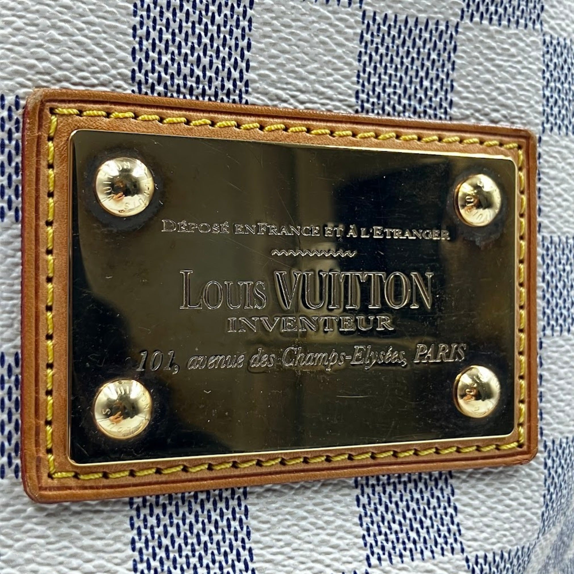 Louis Vuitton Damier Azur White Pvc Shoulder Bag (Pre-Owned)