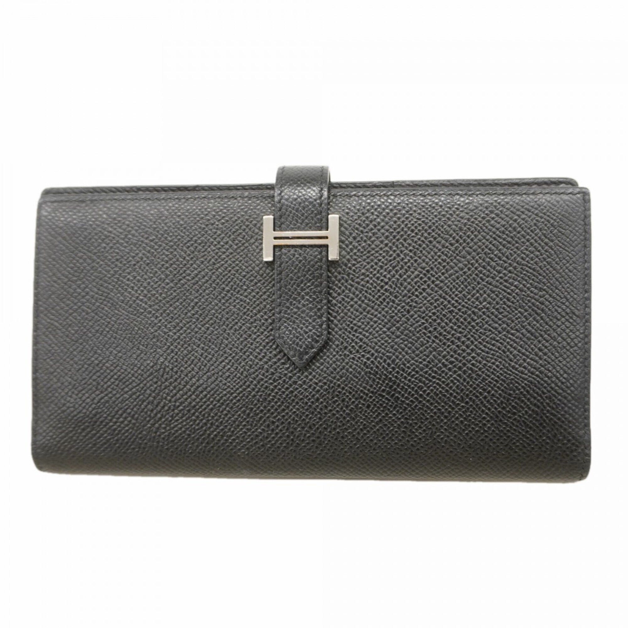 Hermes Black Epsom Leather Long Wallet (Bi-Fold) (Pre-Owned)