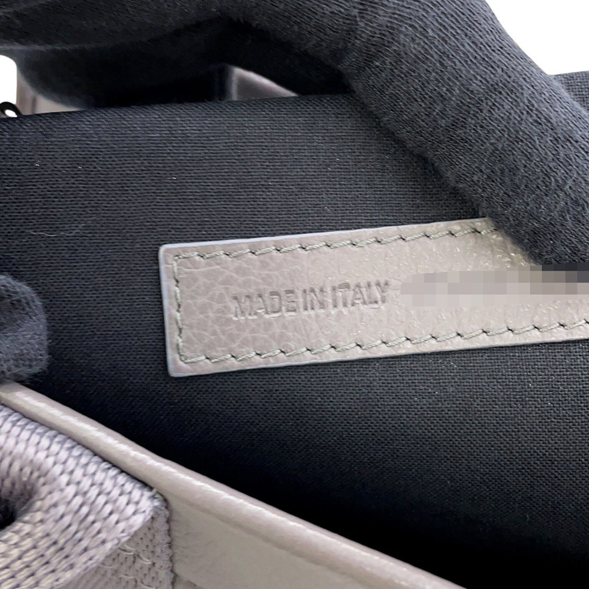 Balenciaga Dark Gray Leather Canvas Handbag Tote Bag (Pre-Owned)