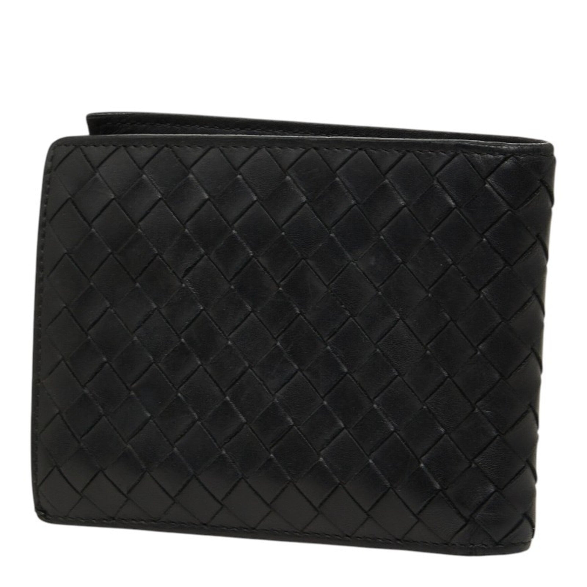 Bottega Veneta Black Intrecciato Wallet (Bi-Fold) (Pre-Owned)