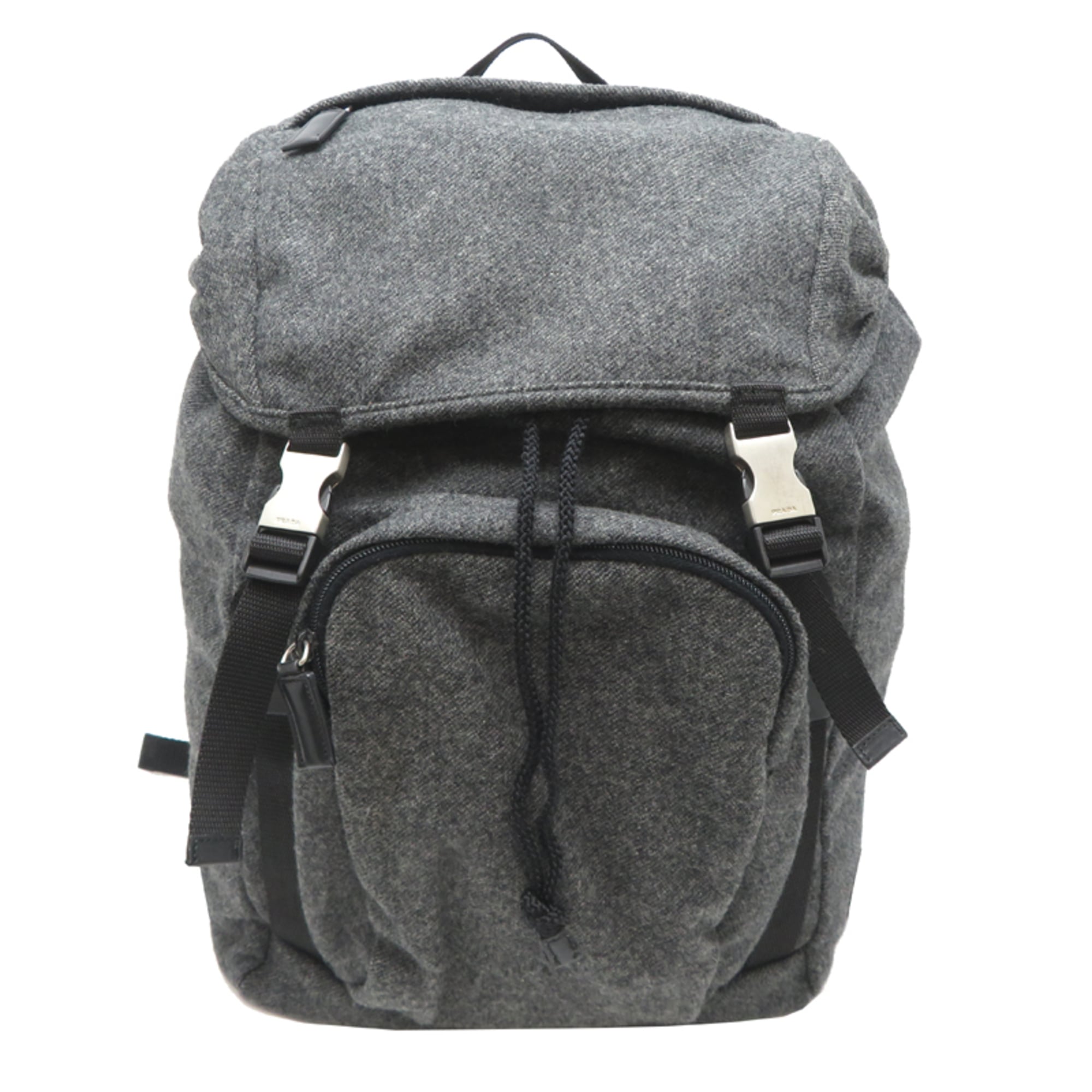 Prada Gray Wool Backpack (Pre-Owned)