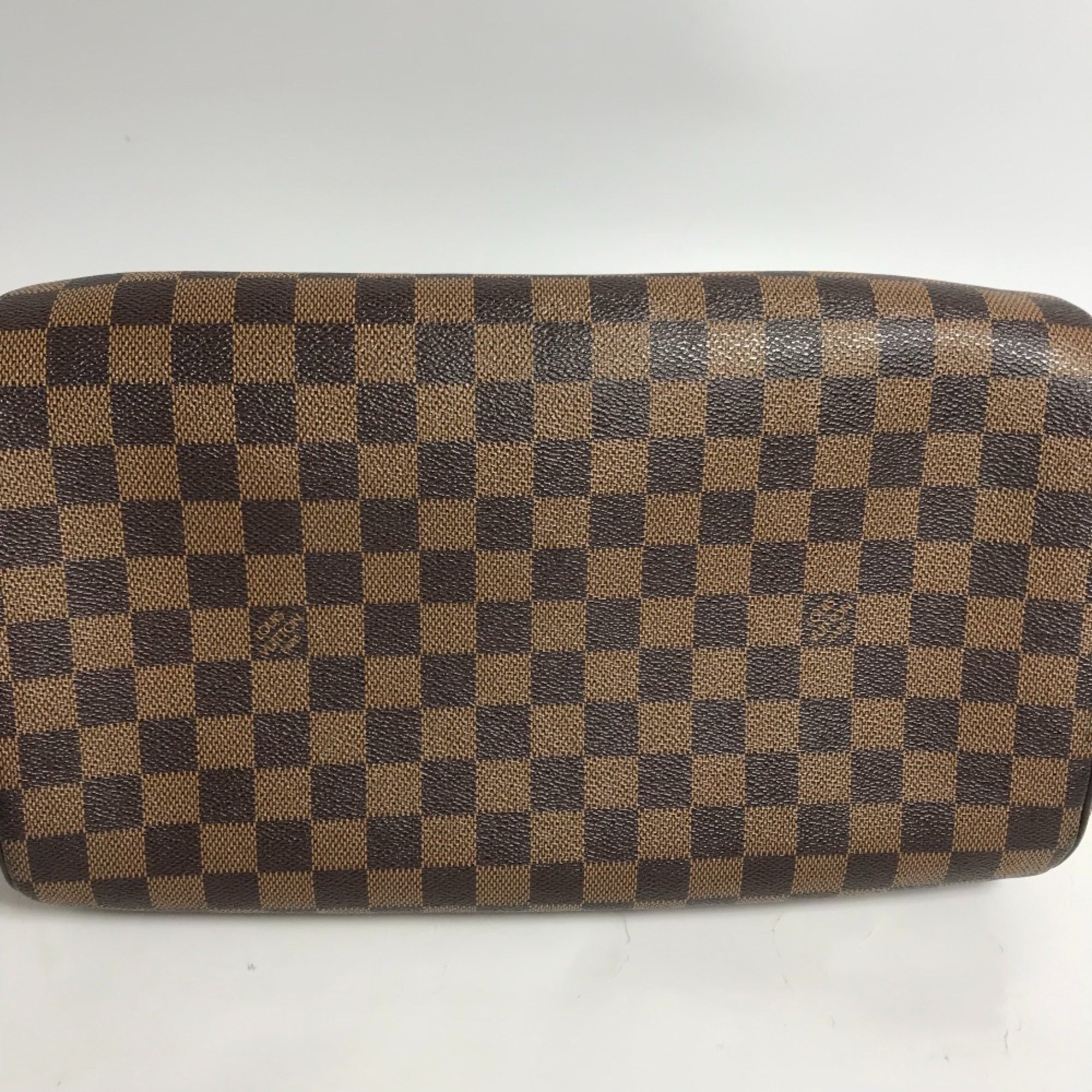 Louis Vuitton Brown Damier Canvas Ebene Damier Canvas Boston Bag Handbag (Pre-Owned)