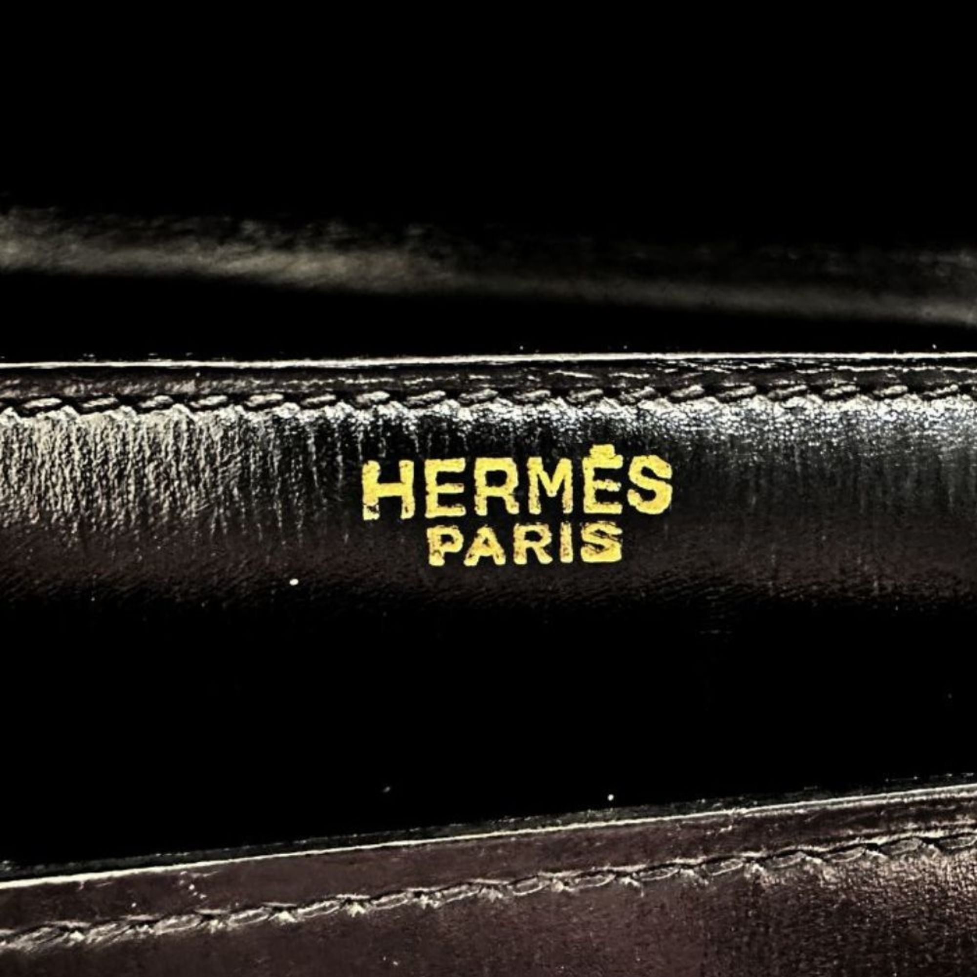 Hermes Black Box Calf Leather Handbag (Pre-Owned)