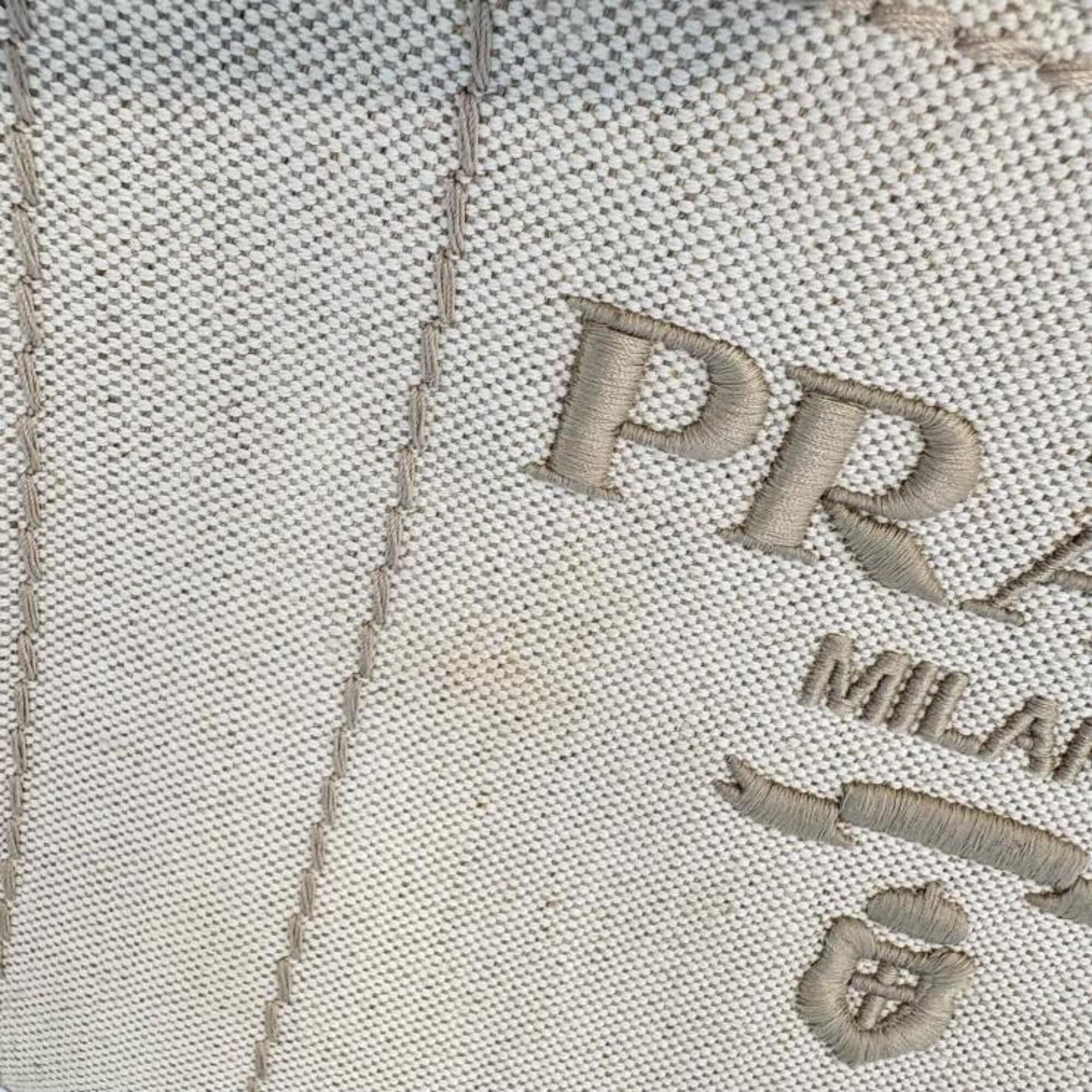Prada Brown Canvas Handbag Shoulder Bag (Pre-Owned)