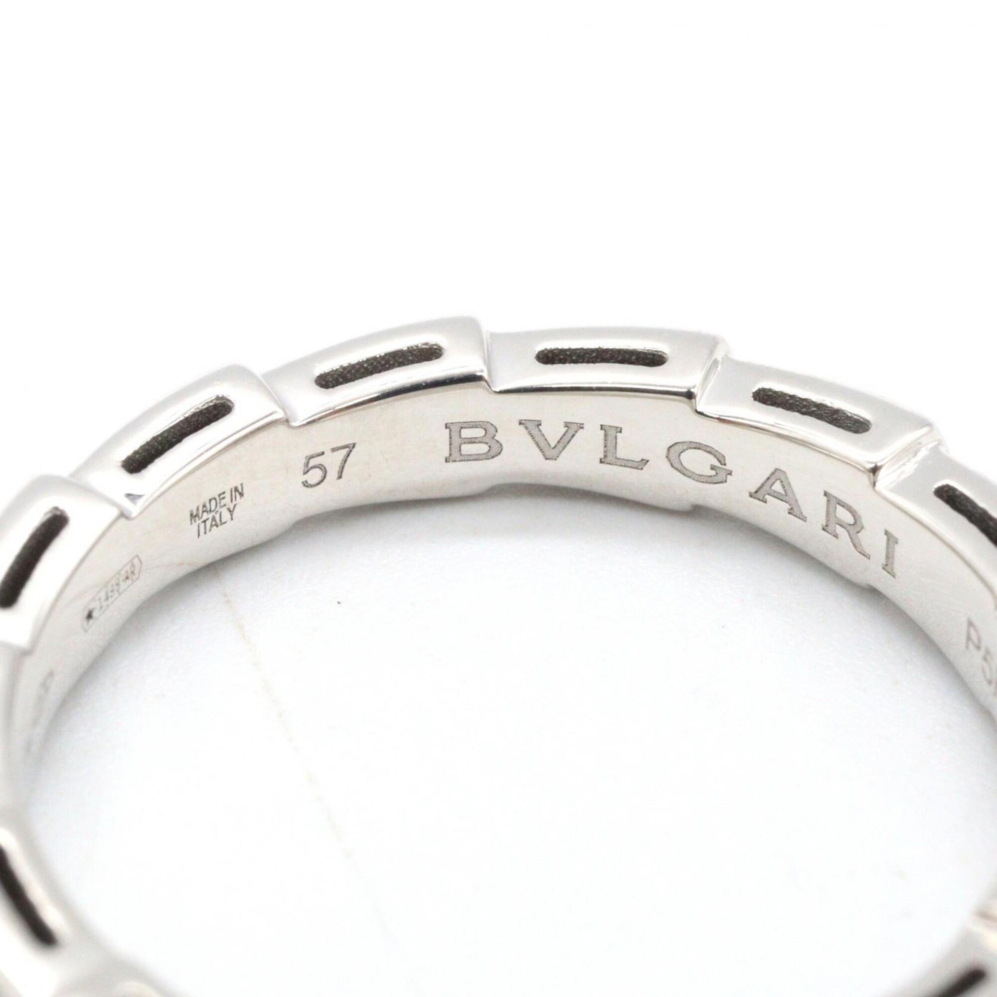 Bvlgari Silver Clear White Gold (18K) Band Ring (Pre-Owned)