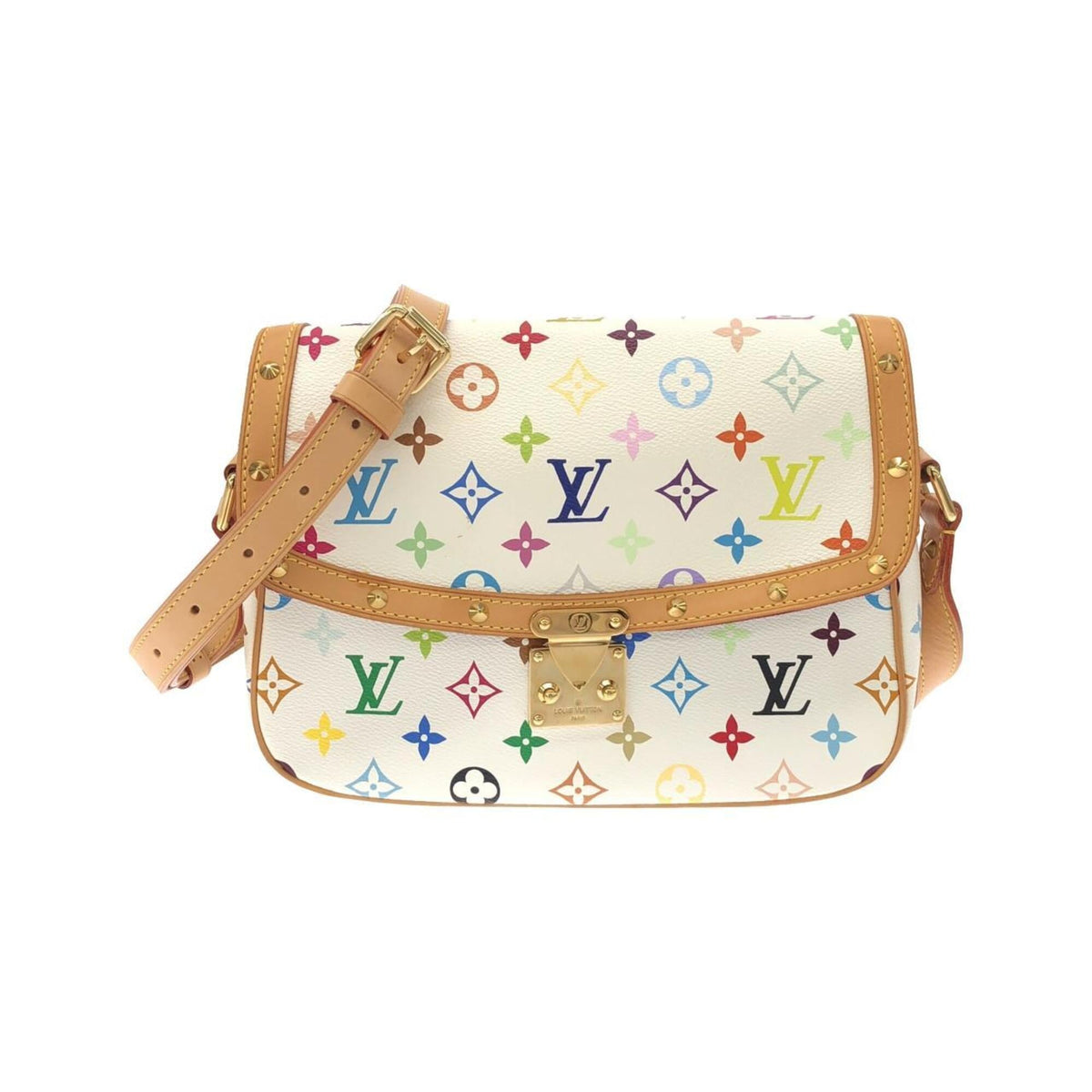 Louis Vuitton White Coated Canvas Shoulder Bag (Pre-Owned)