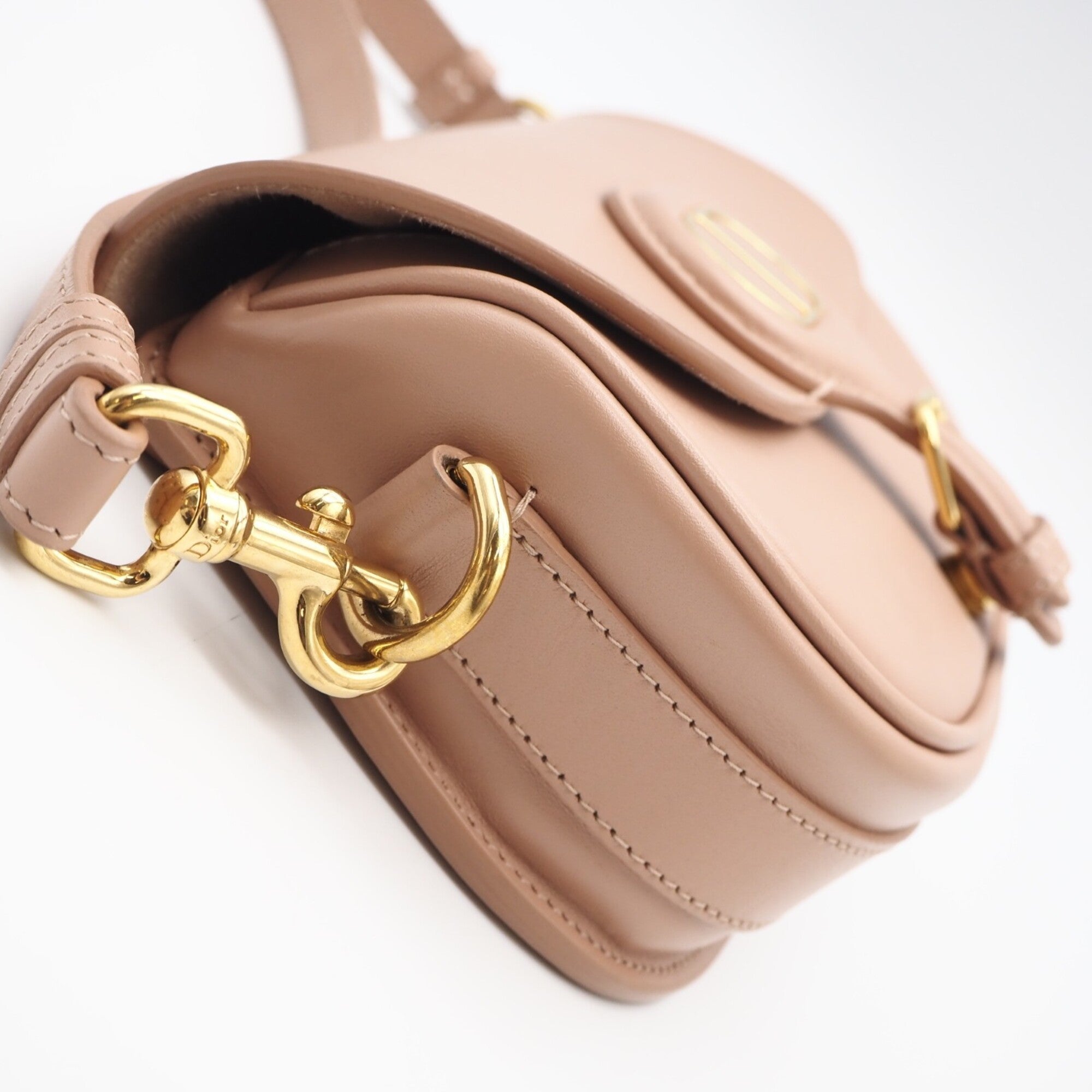 Christian Dior Pink Beige Leather Shoulder Bag (Pre-Owned)