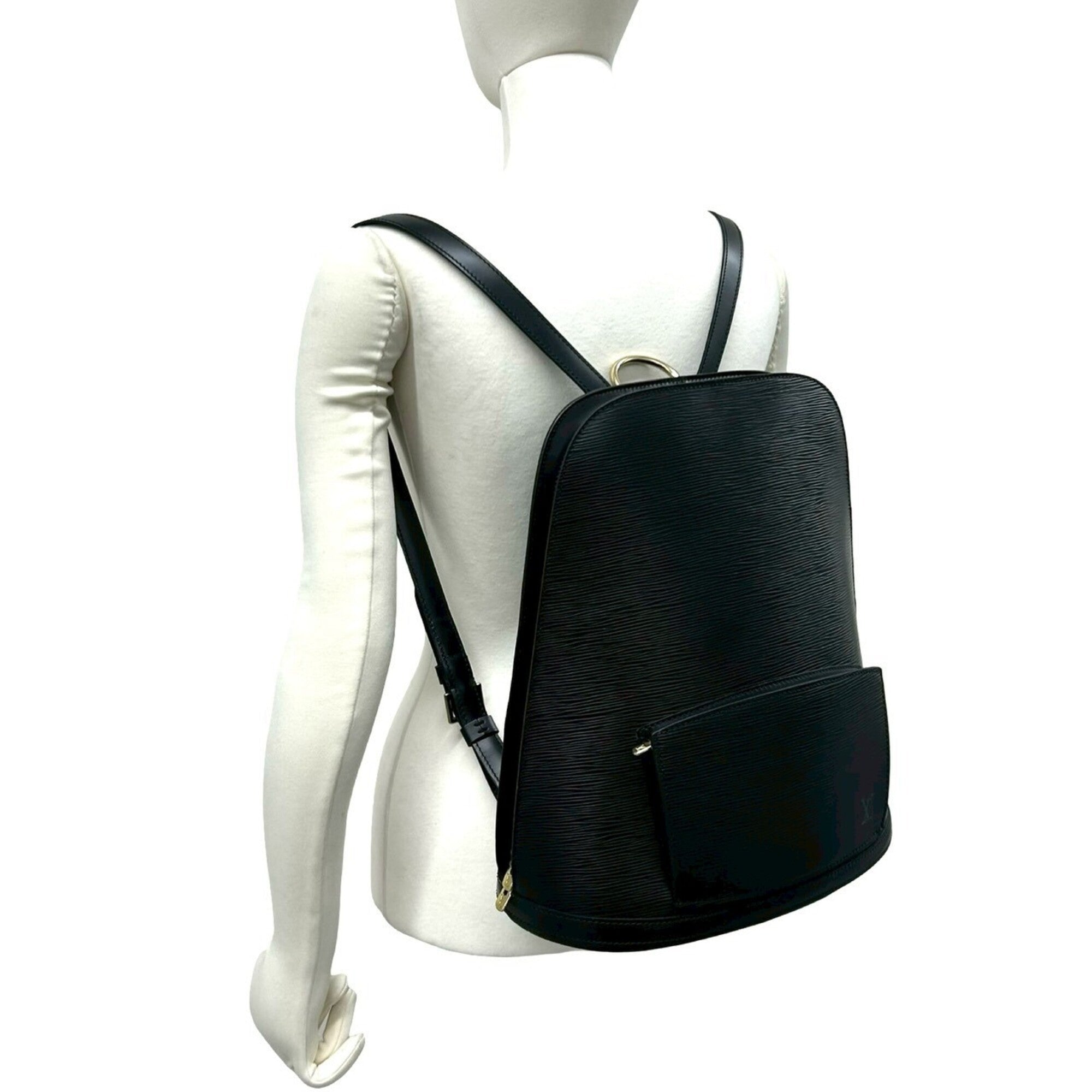 Louis Vuitton Black Leather Backpack (Pre-Owned)