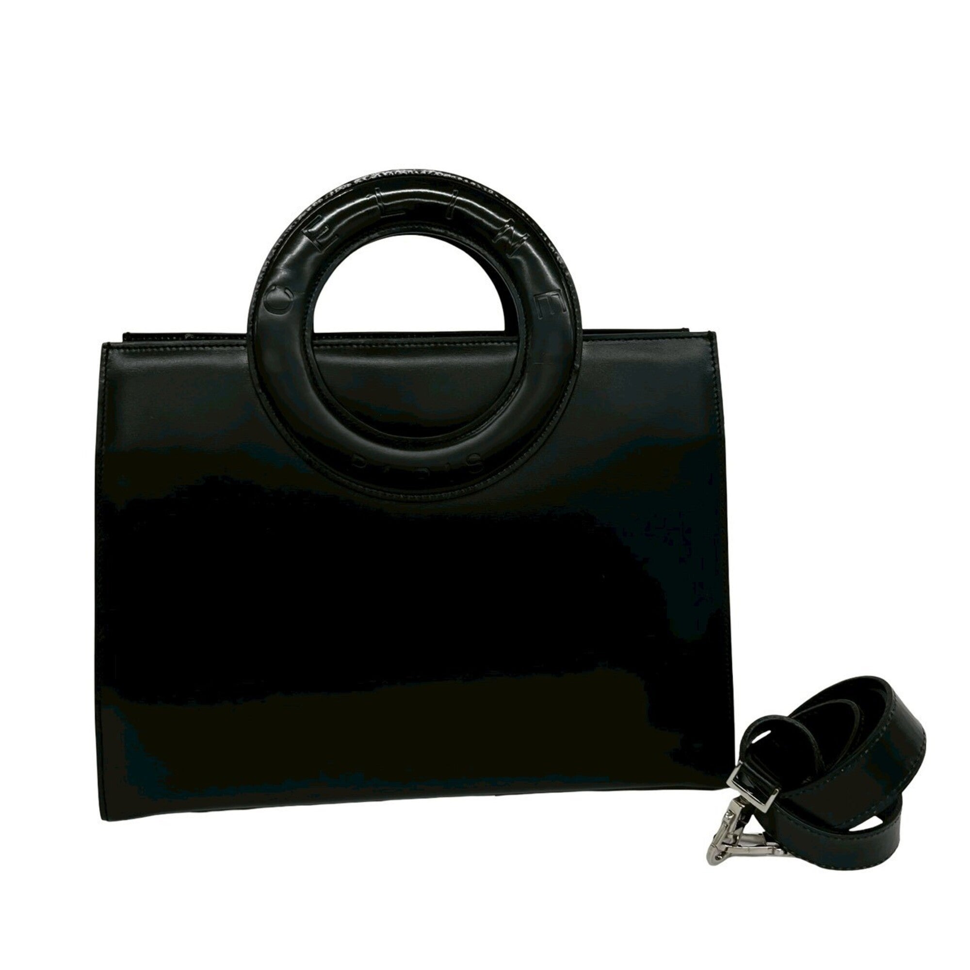 Celine Black Leather Handbag Shoulder Bag Tote Bag (Pre-Owned)