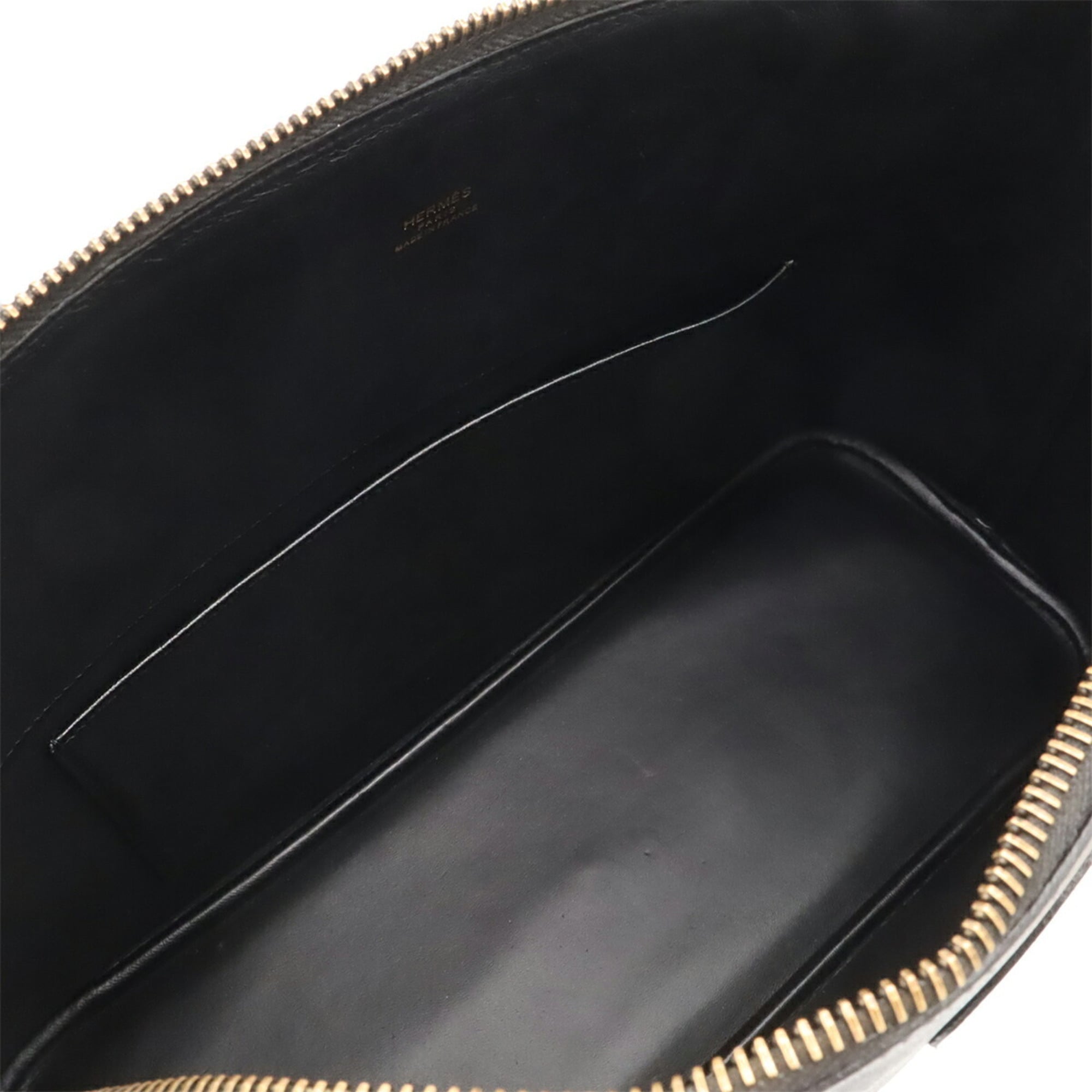 Hermes Black Leather Handbag Shoulder Bag Tote Bag (Pre-Owned)