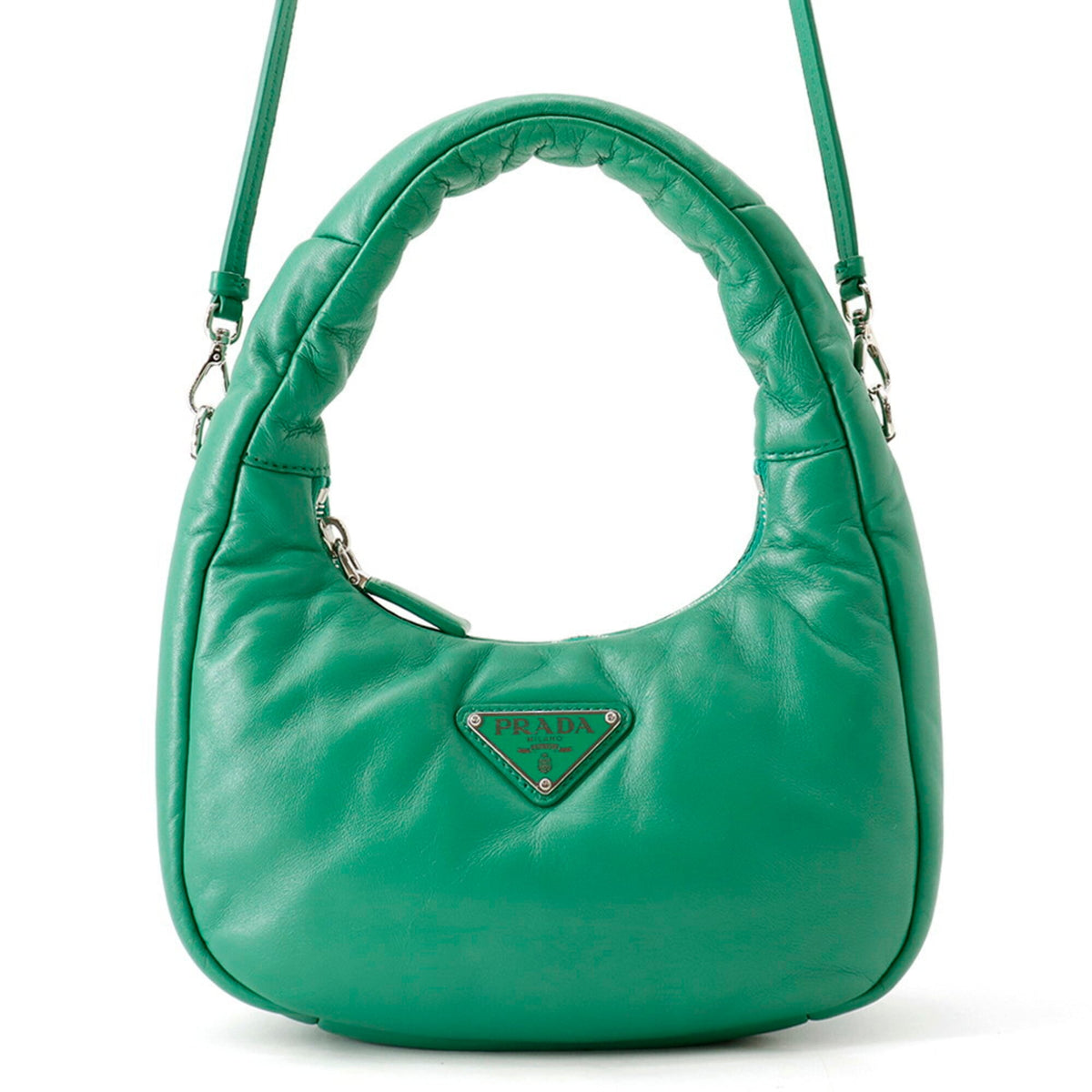 Prada Green Nappa Leather Leather Handbag (Pre-Owned)
