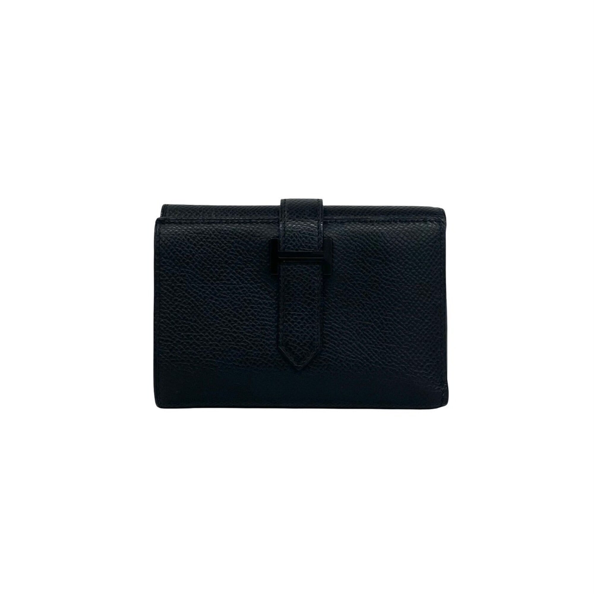 Hermes Black Epsom Leather Wallet (Tri-Fold) (Pre-Owned)