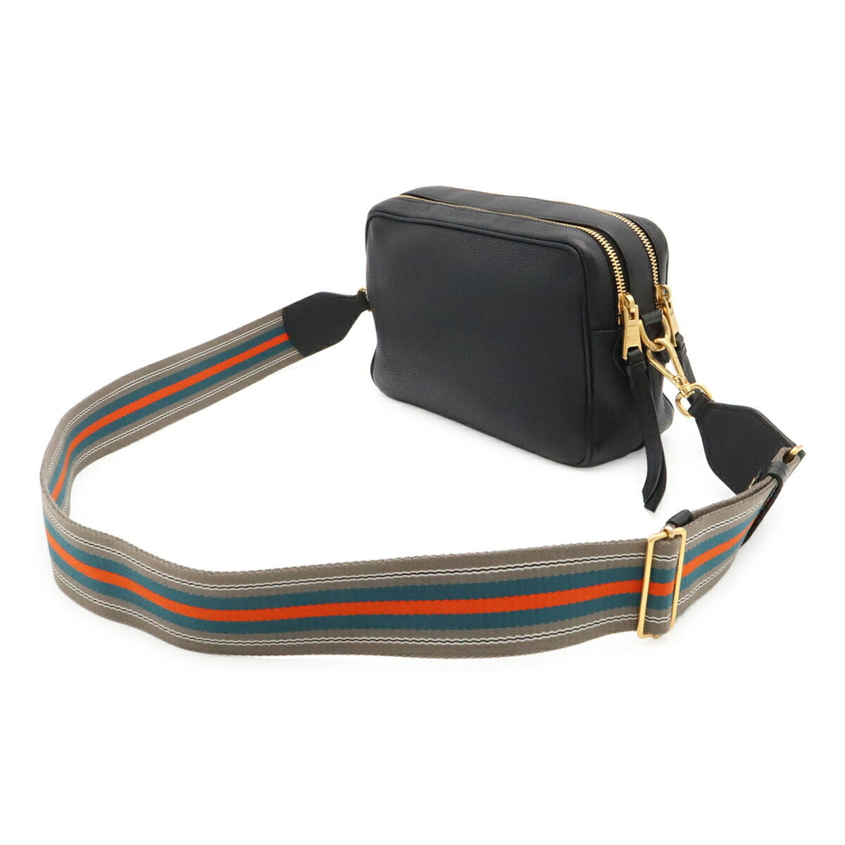 Prada Black Nero Leather Clutch Bag Shoulder Bag (Pre-Owned)
