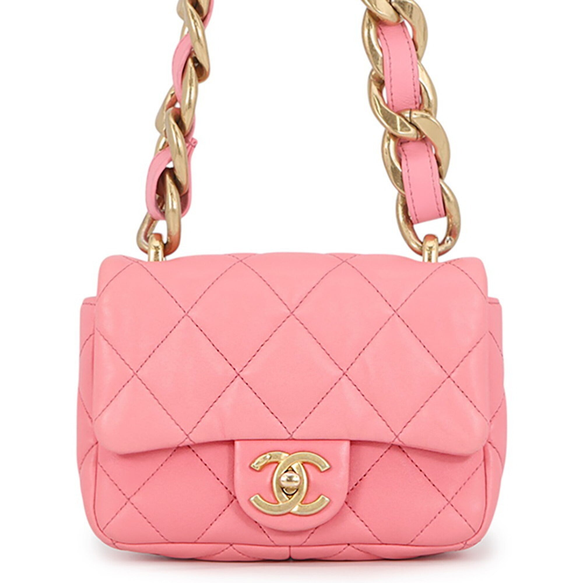 Chanel Pink Leather Handbag Shoulder Bag (Pre-Owned)