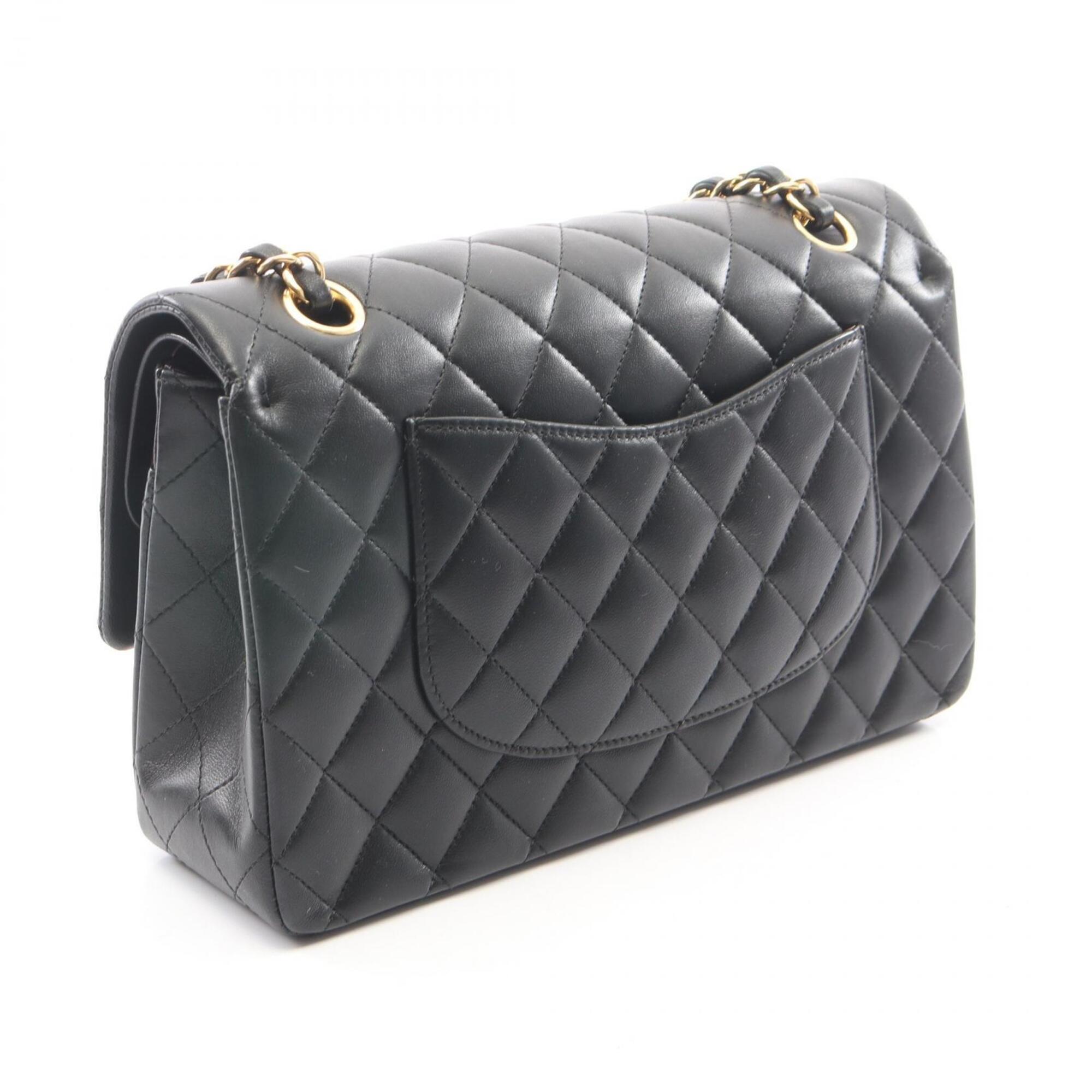 Chanel Black Leather Handbag Shoulder Bag (Pre-Owned)