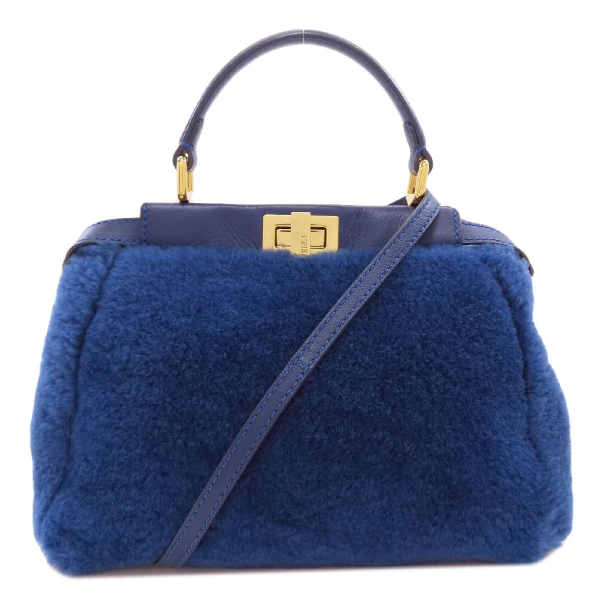 Fendi Blue Fur Handbag (Pre-Owned)
