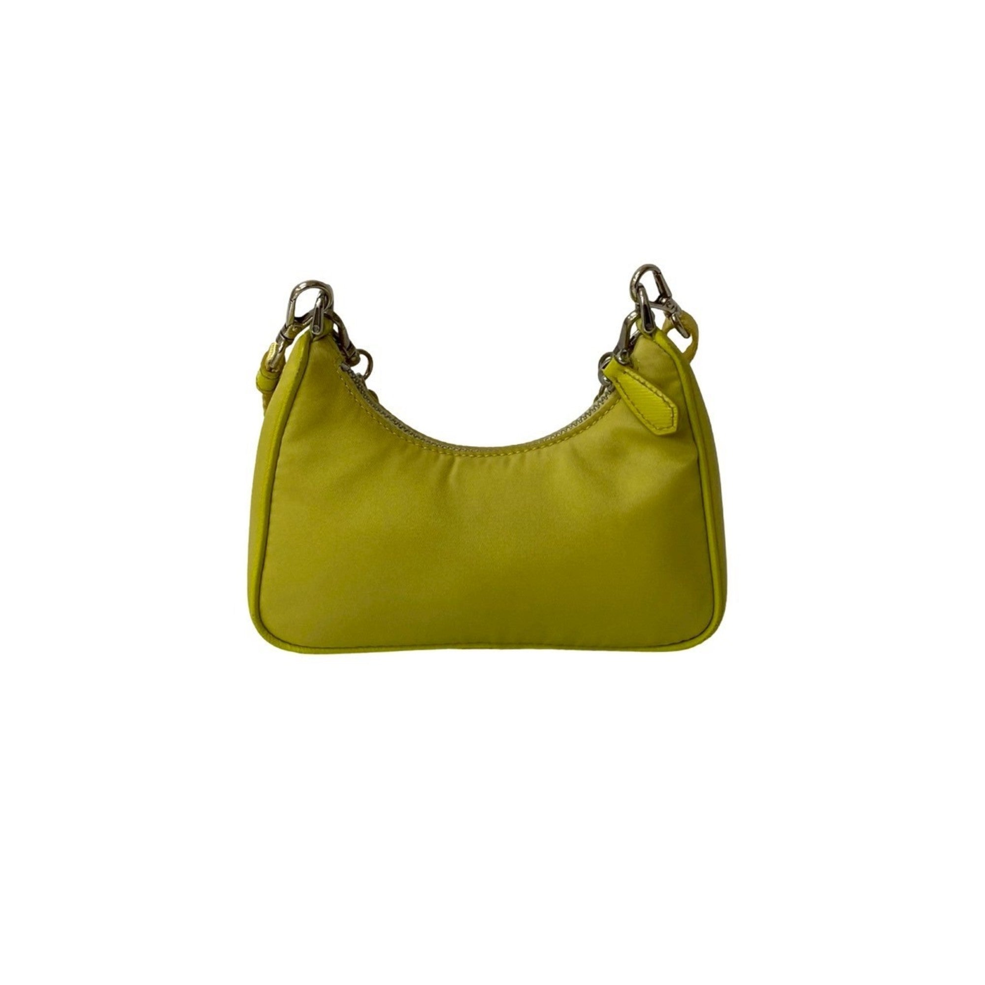 Prada Yellow Nylon Handbag Pochette Shoulder Bag (Pre-Owned)