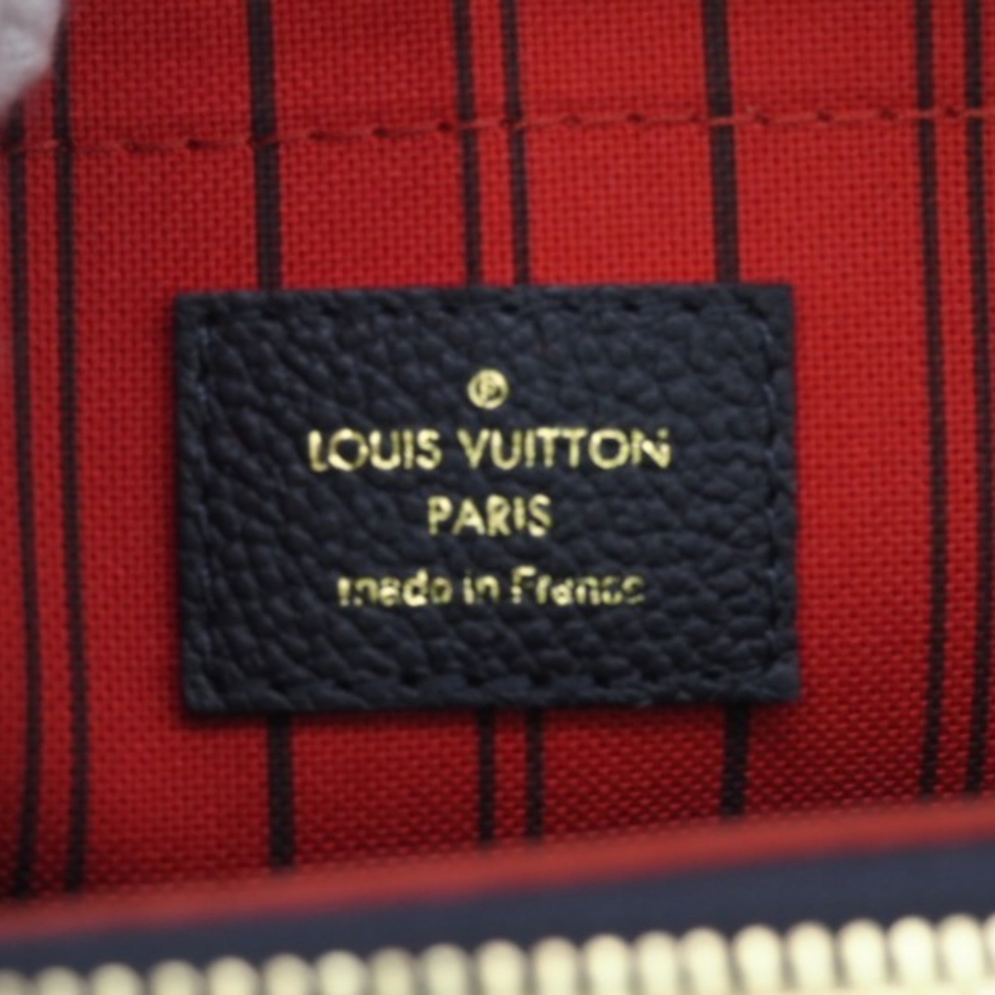 Louis Vuitton Navy Red Color Leather Shoulder Bag (Pre-Owned)