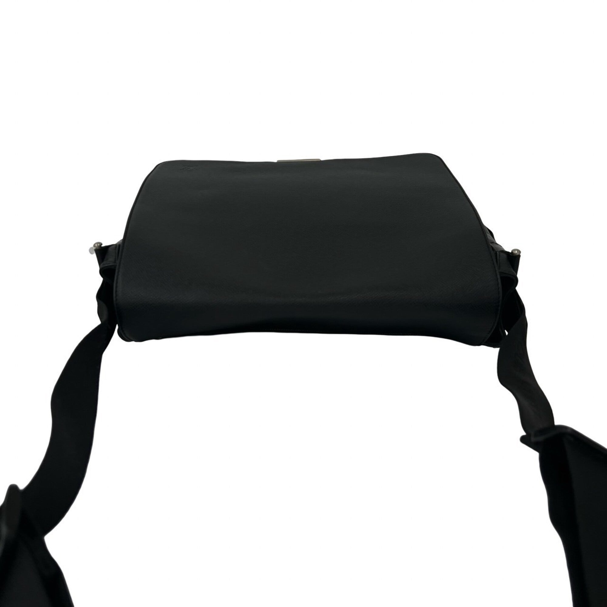 Louis Vuitton Black Green Leather Canvas Shoulder Bag (Pre-Owned)